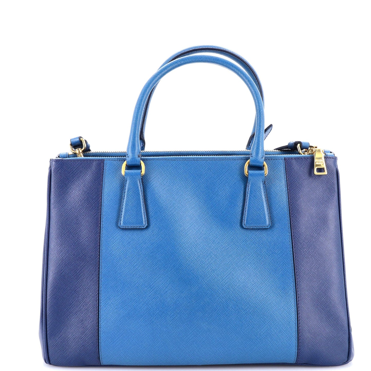 Bicolor Double Zip Lux Tote Saffiano Leather Medium