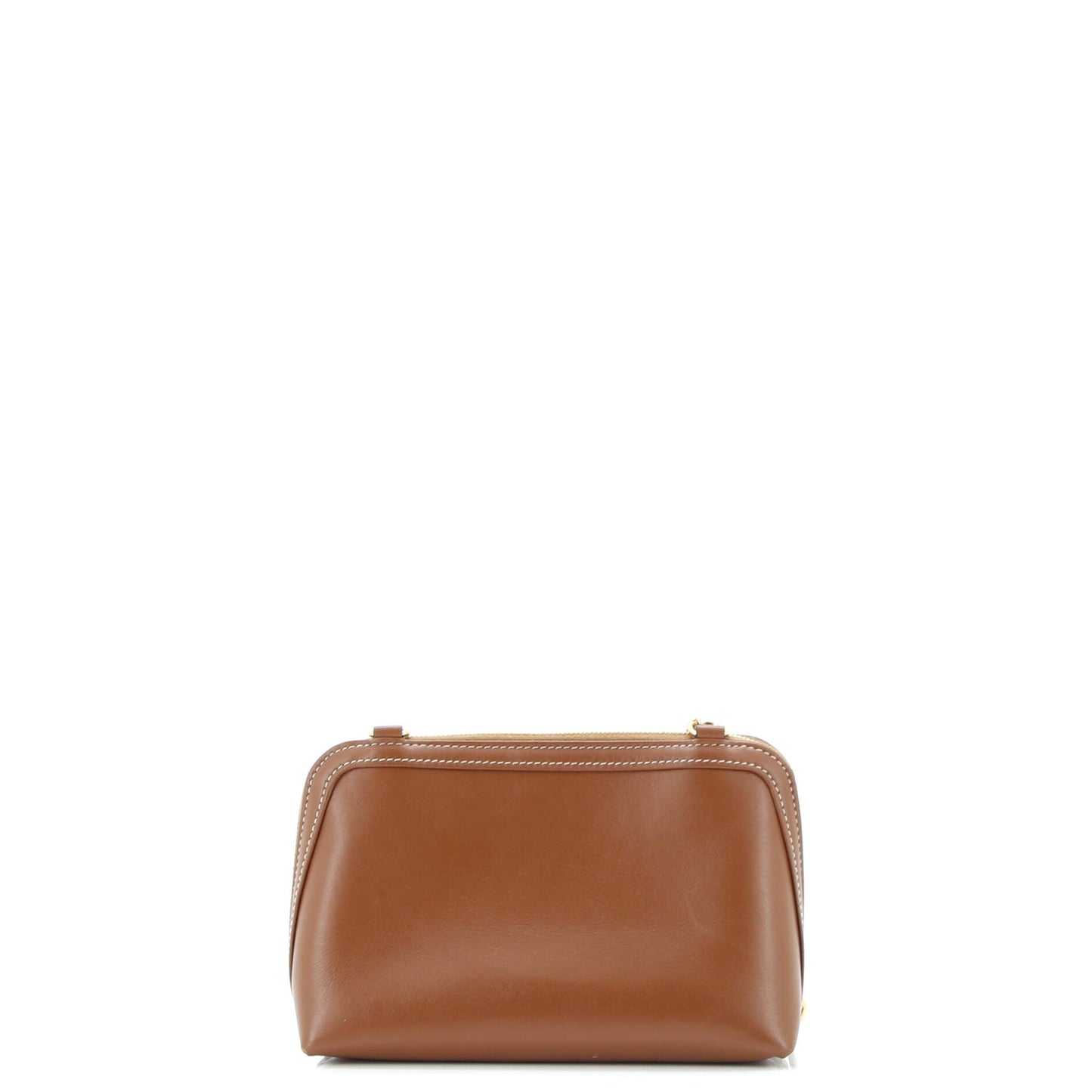 Cuir Triomphe Zip Around Chain Clutch Leather