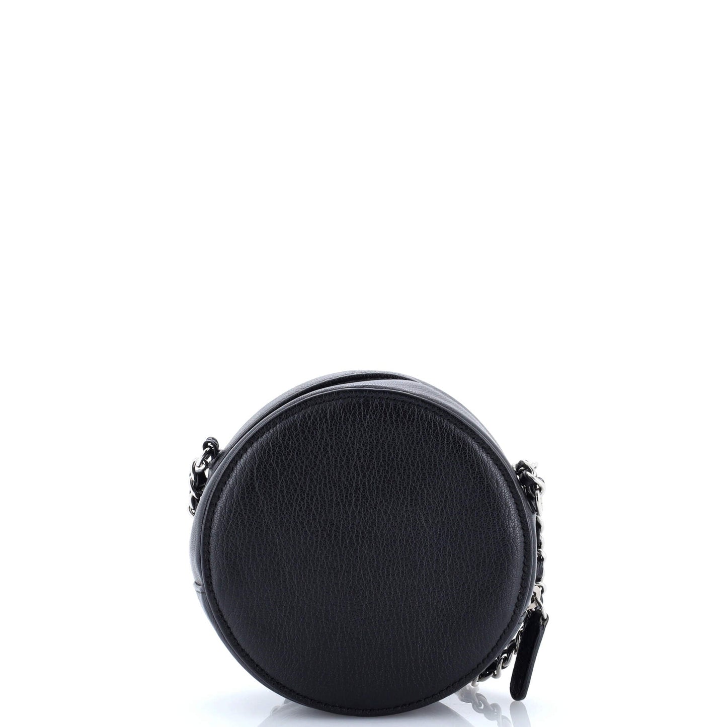 CC Ski Round Clutch with Chain Goatskin Mini