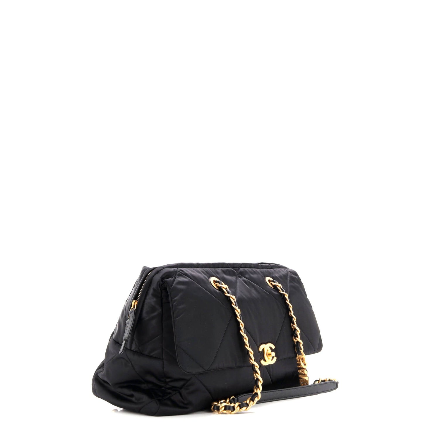 Bowling Tote Bag Quilted Satin Large