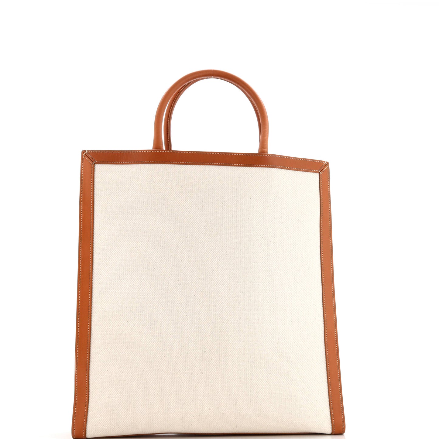 Vertical Cabas Tote Canvas with Leather Large