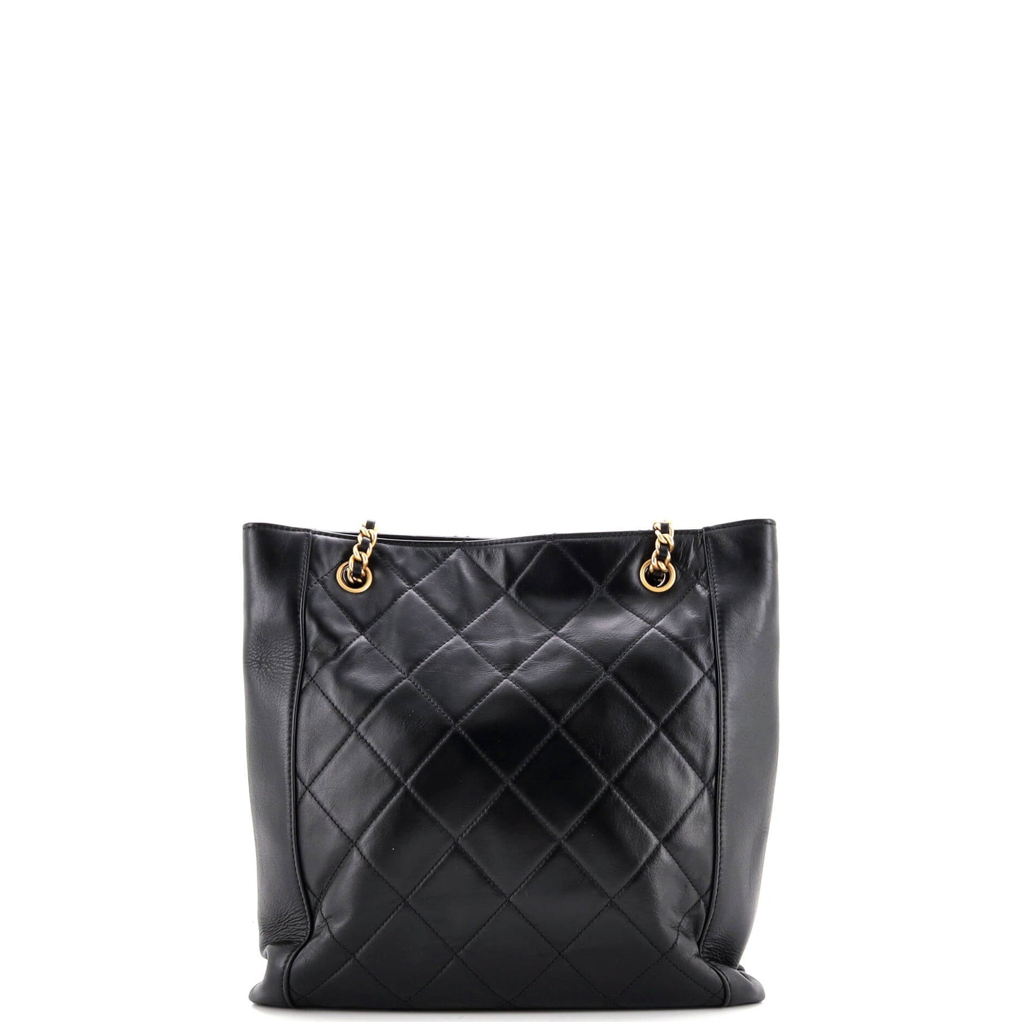 CC Front Pocket Shopping Tote Quilted Calfskin Small