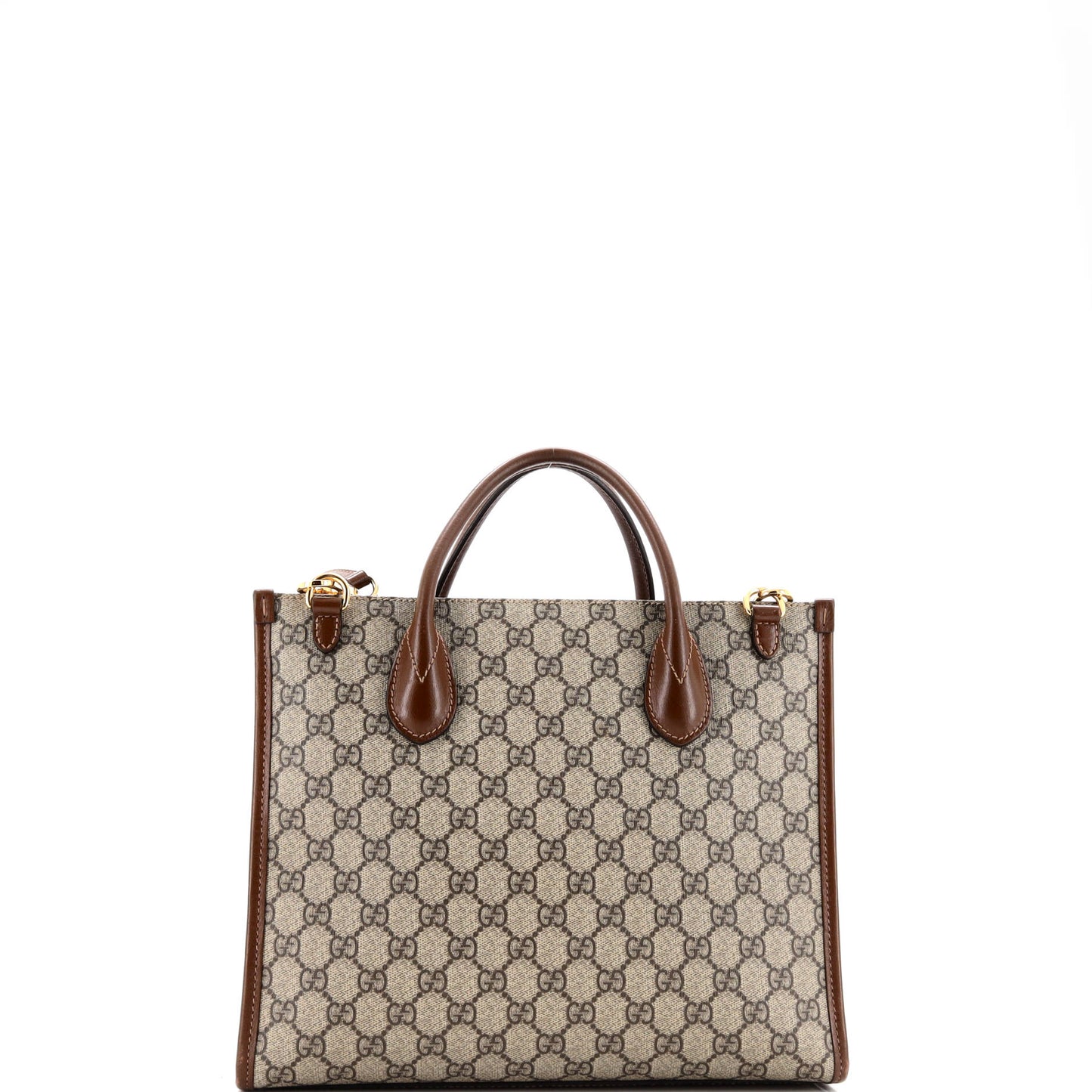 Structured Top Handle Open Tote GG Coated Canvas Small