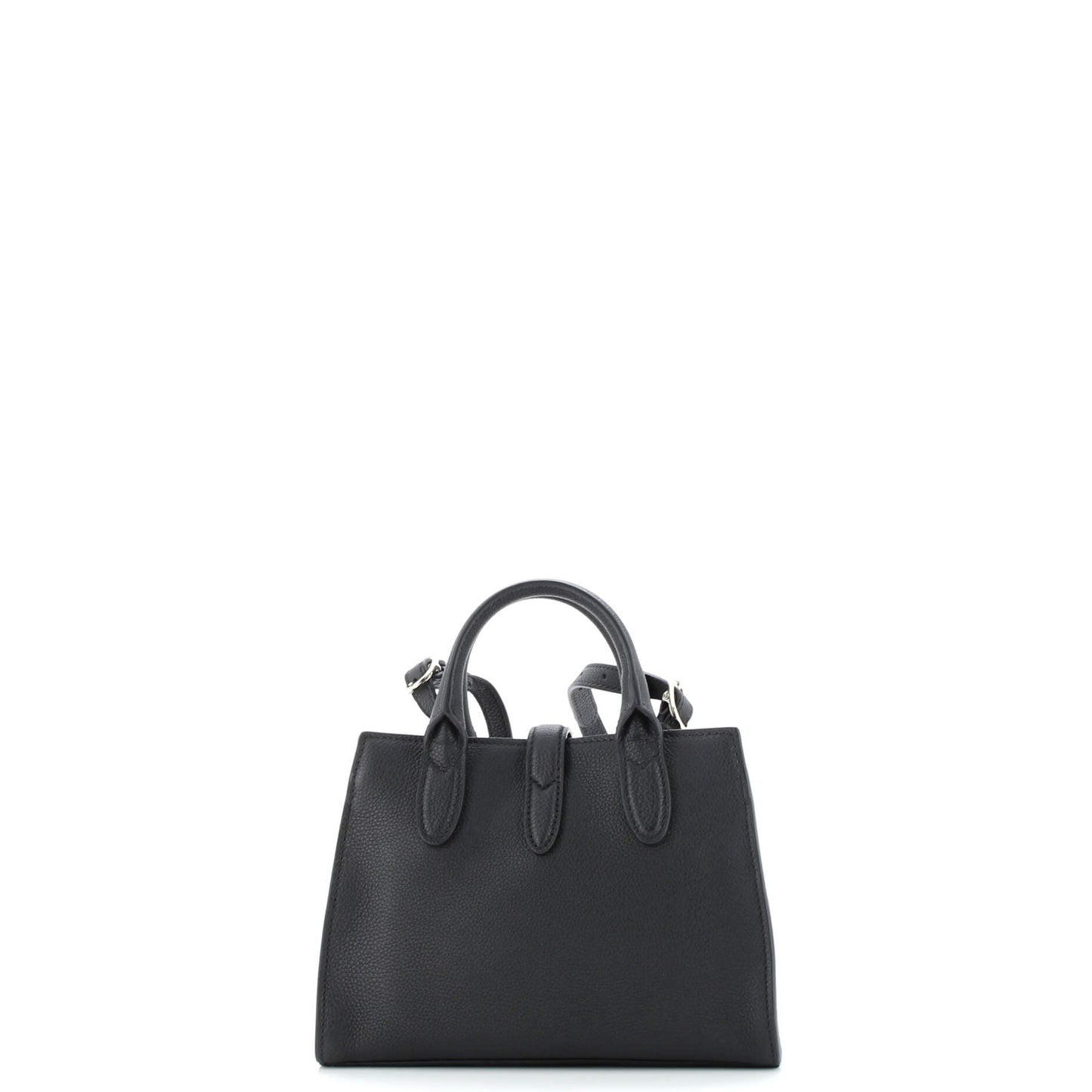 Top Handle Tote with Hook Closure Leather Small