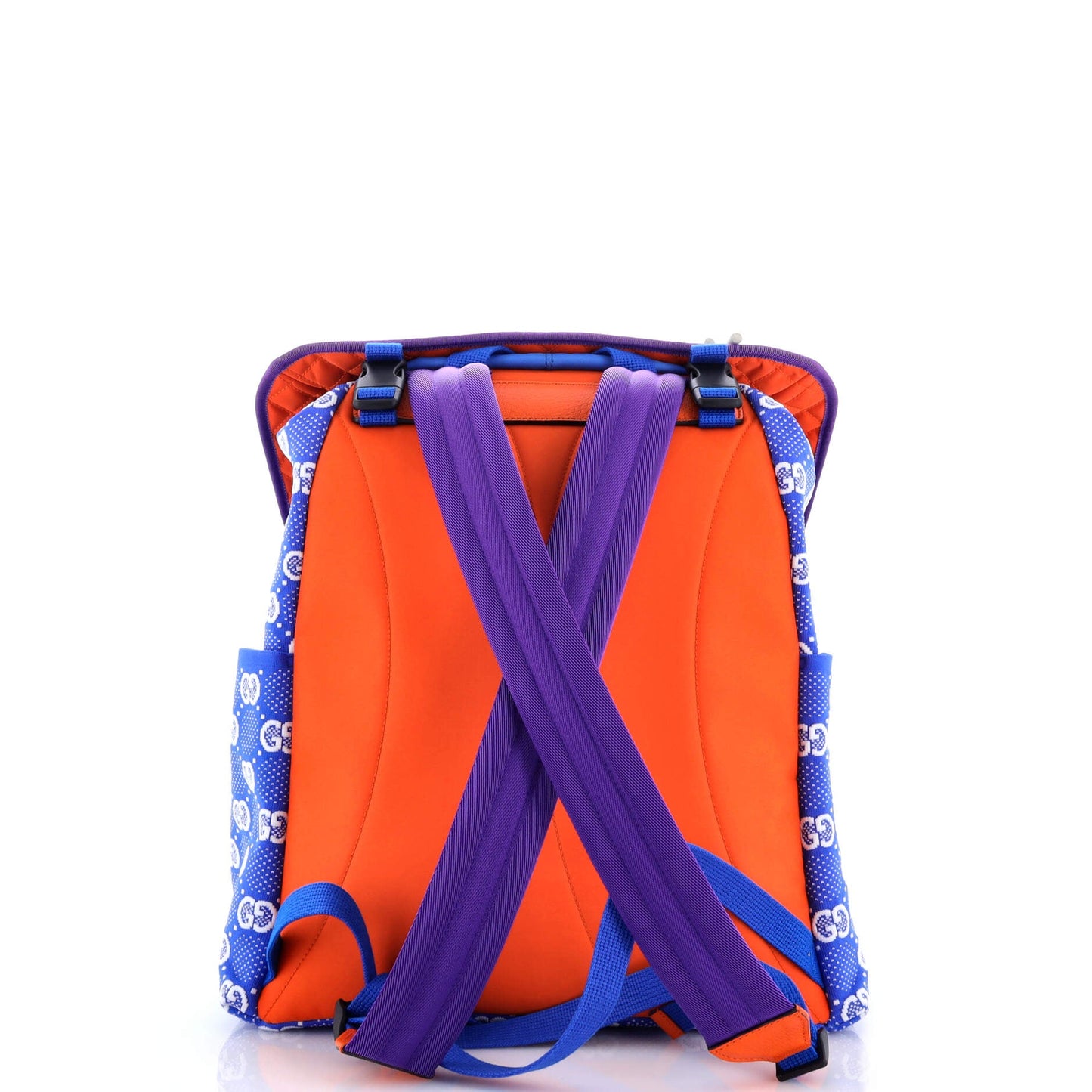 Panelled Double Buckle Backpack GG Jacquard Nylon and Rubber Large