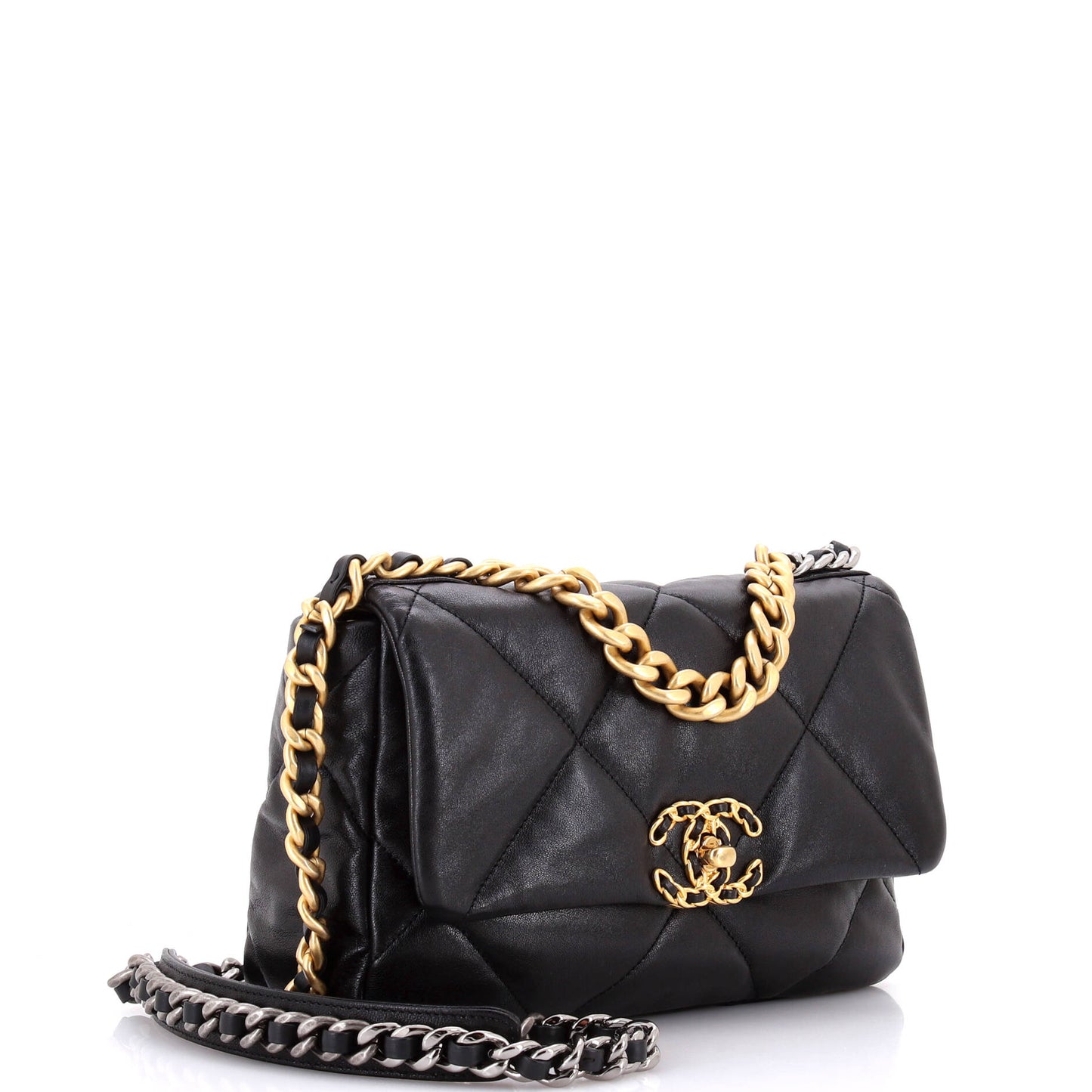 19 Flap Bag Quilted Leather Medium