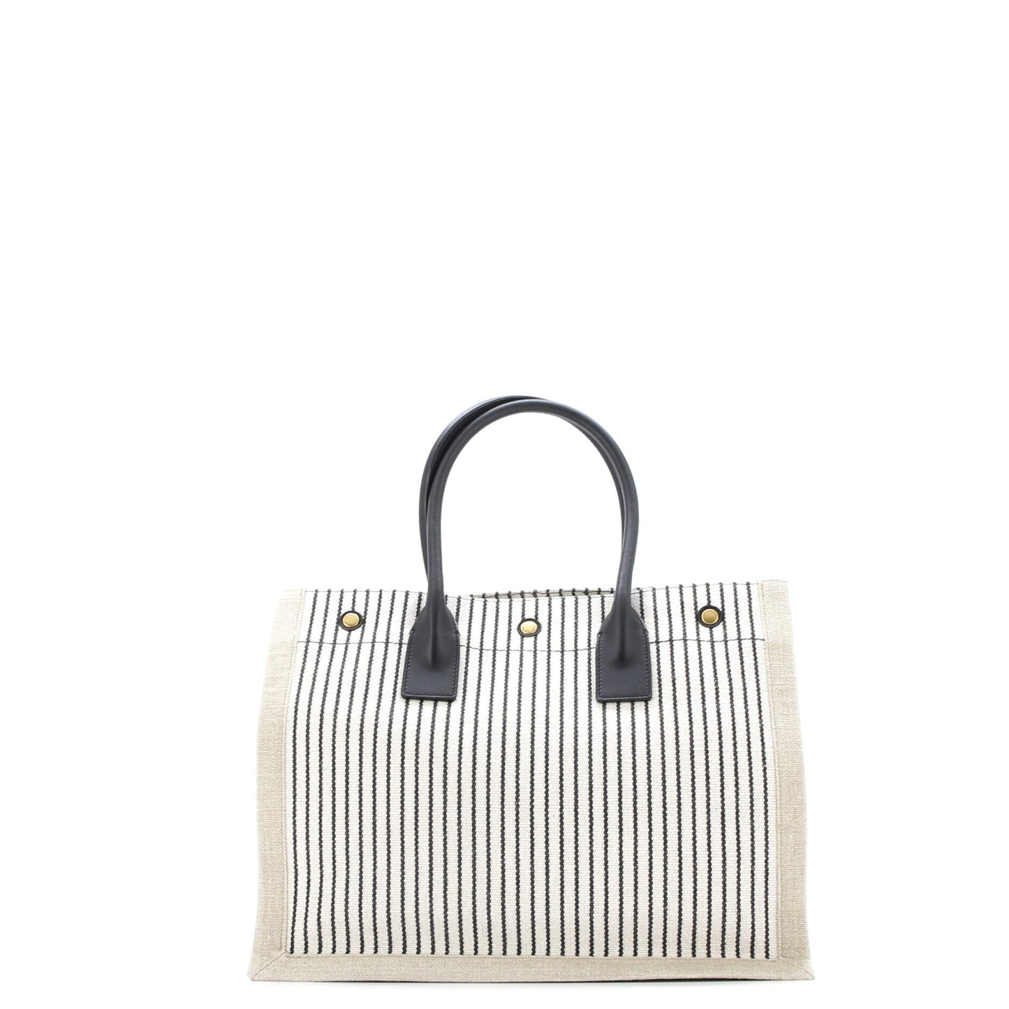 Rive Gauche Shopper Tote Striped Canvas Small