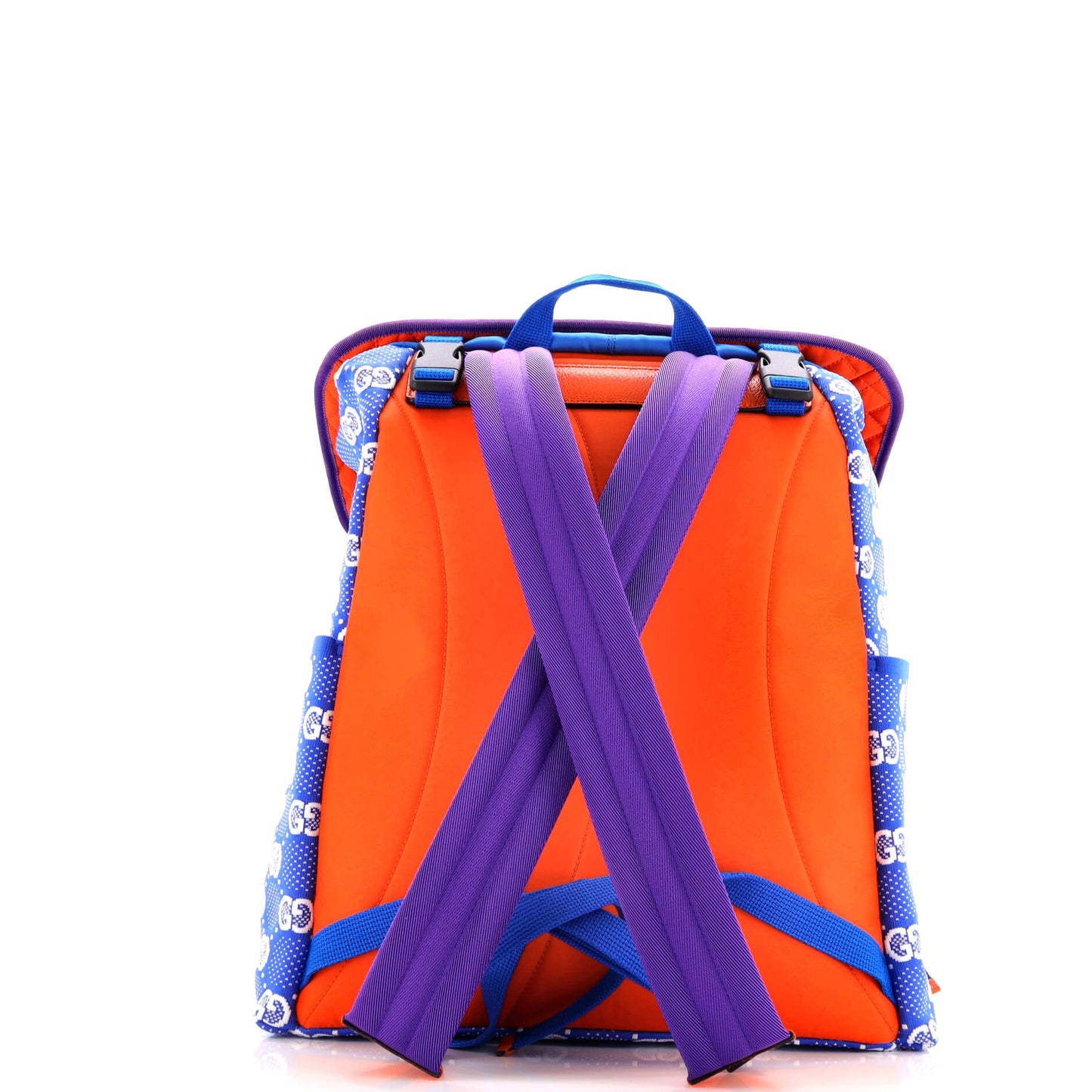 Panelled Double Buckle Backpack GG Jacquard Nylon and Rubber Large