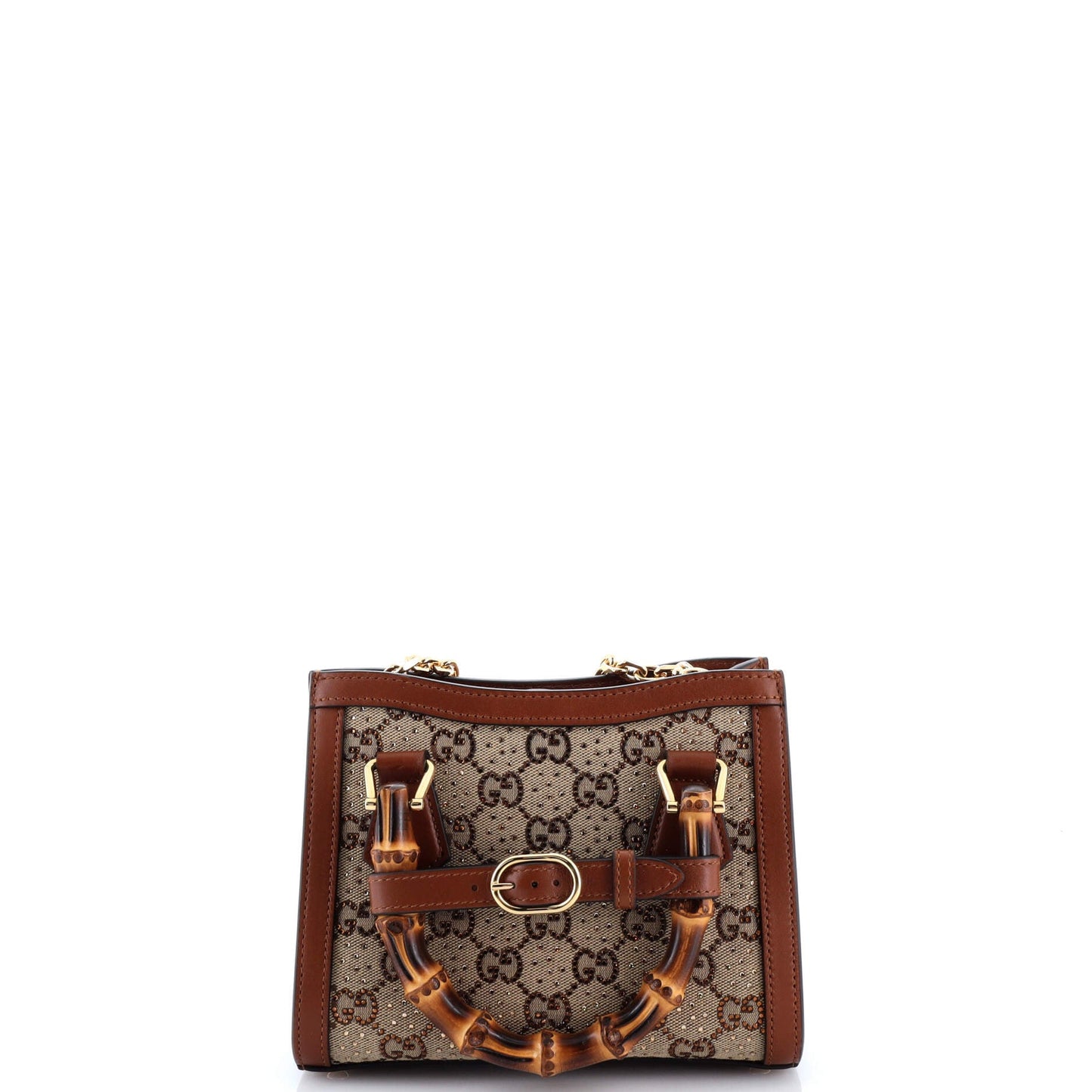 Diana NM Bamboo Handle Tote Crystal Embellished GG Canvas Mini