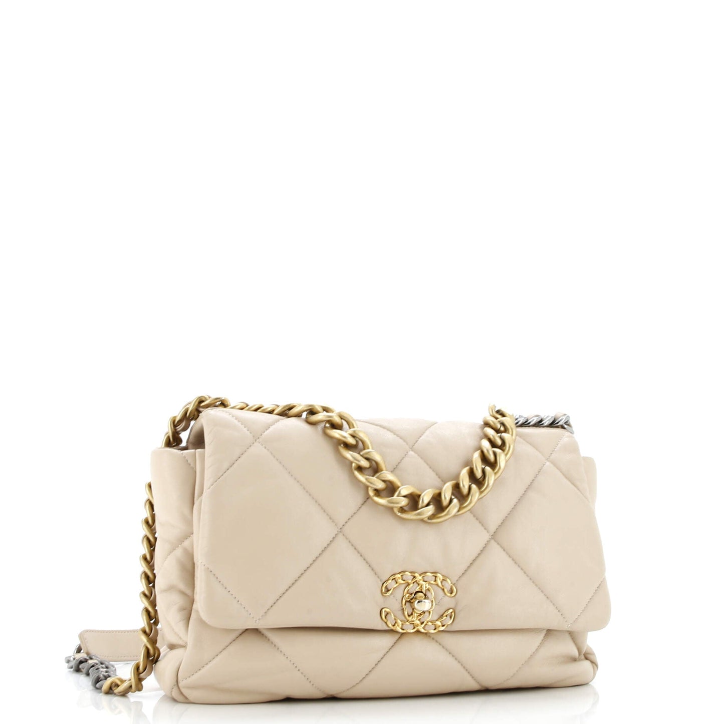 19 Flap Bag Quilted Leather Large