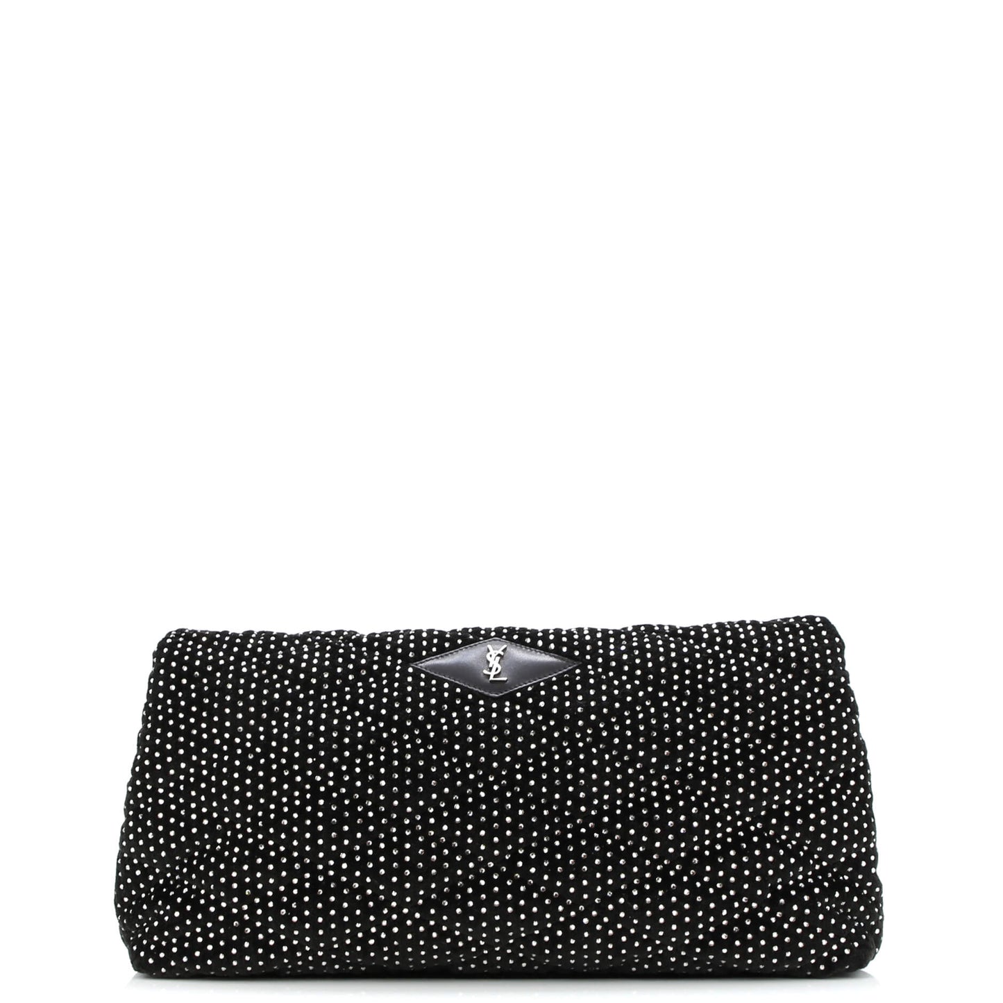 Sade Puffer Envelope Clutch Crystal Embellished Velvet Large