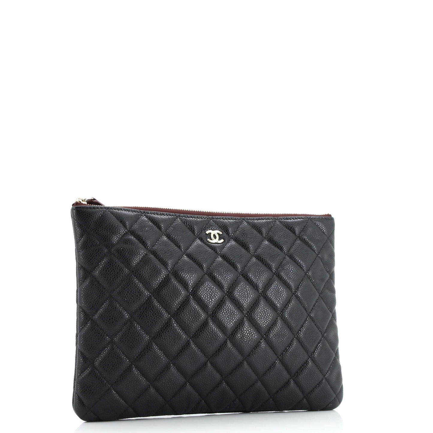 O Case Clutch Quilted Caviar Medium