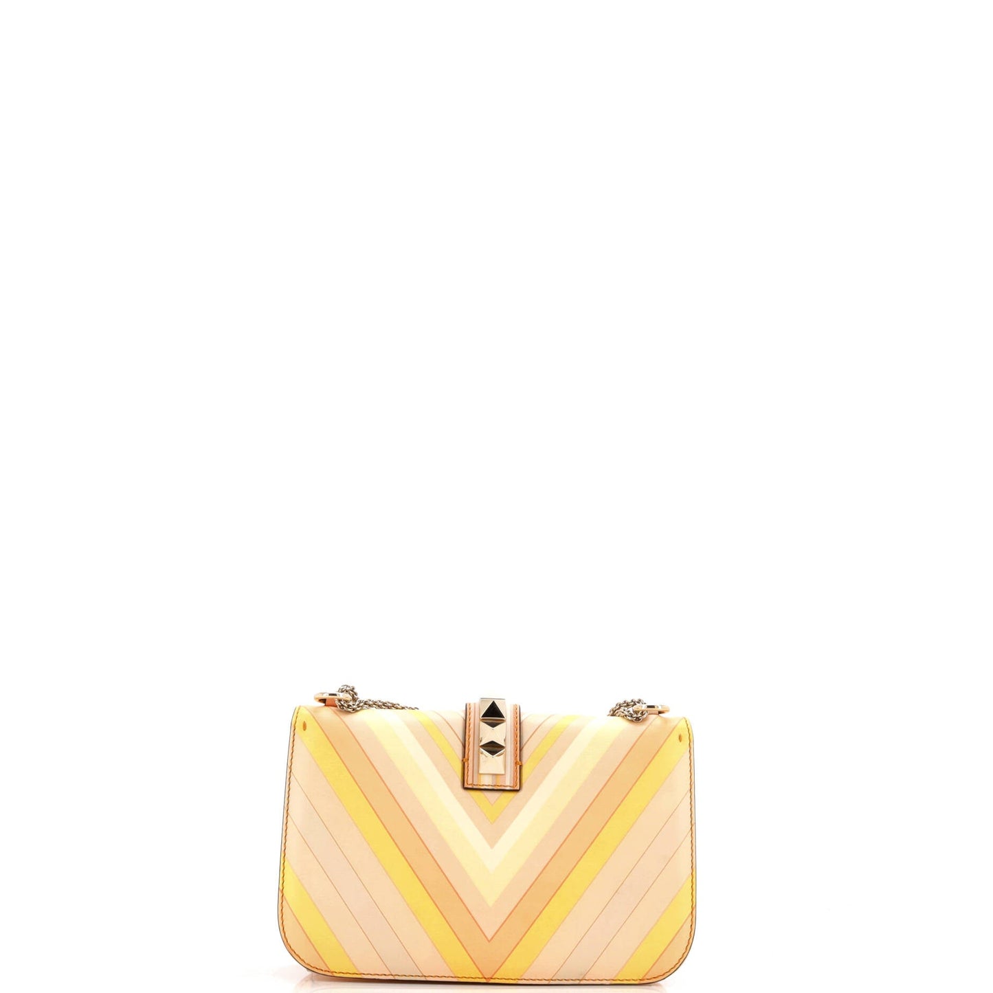 1973 Glam Lock Shoulder Bag Striped Leather Medium