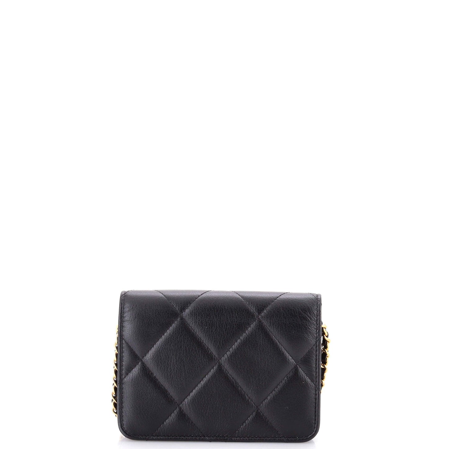 Crystal Geometric Frame CC Clutch with Chain Quilted Calfskin