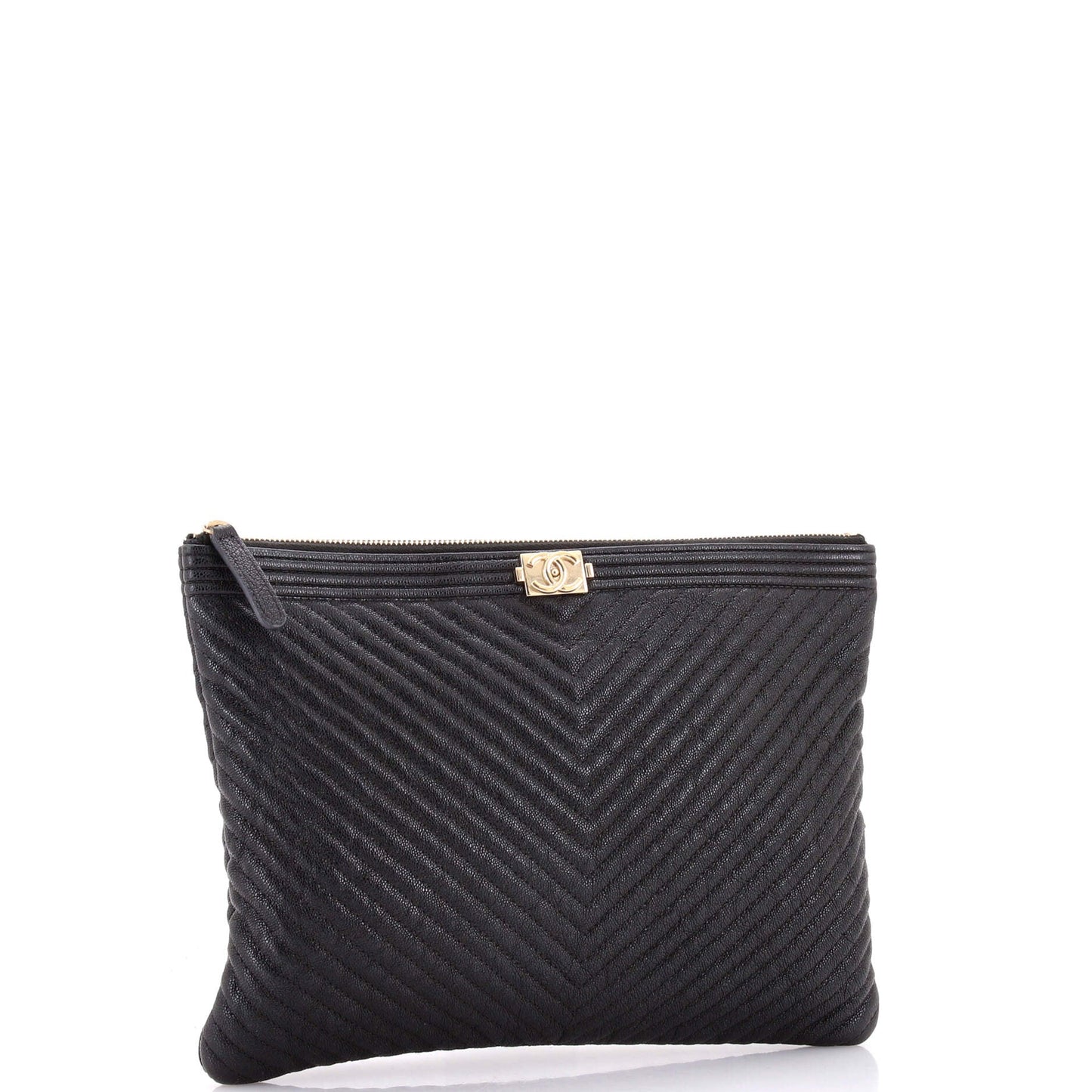 Boy O Case Clutch Chevron Caviar Medium