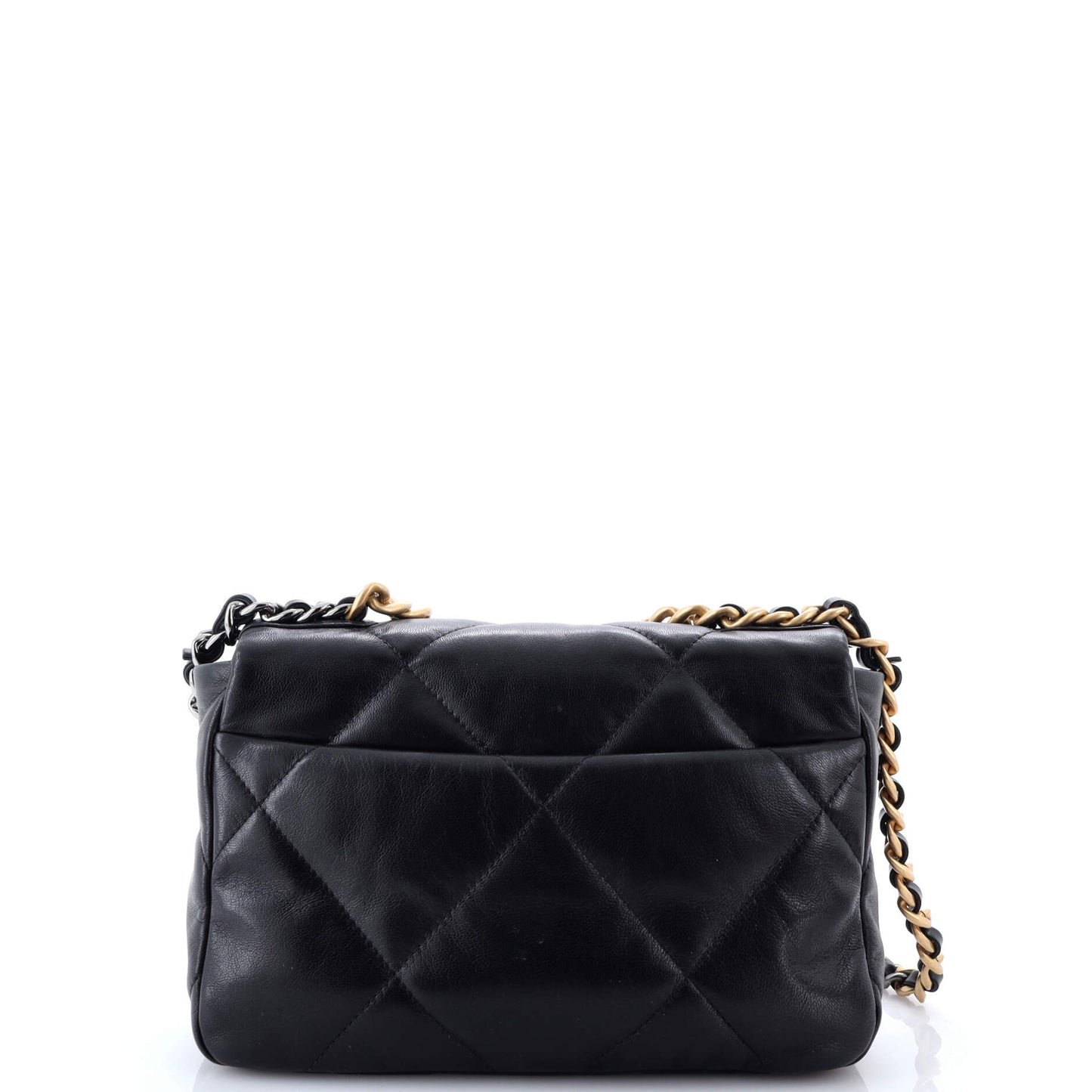 19 Flap Bag Quilted Shiny Crumpled Calfskin Medium