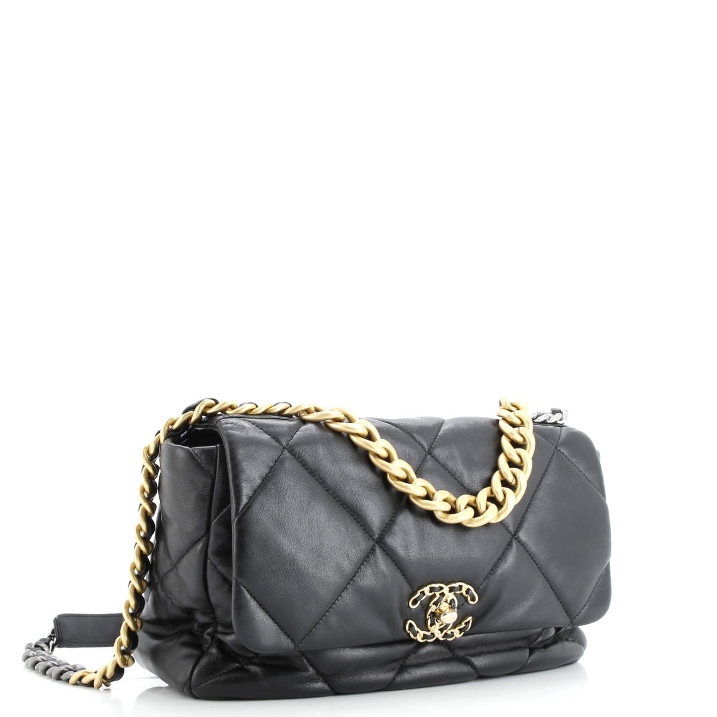 19 Flap Bag Quilted Leather Large