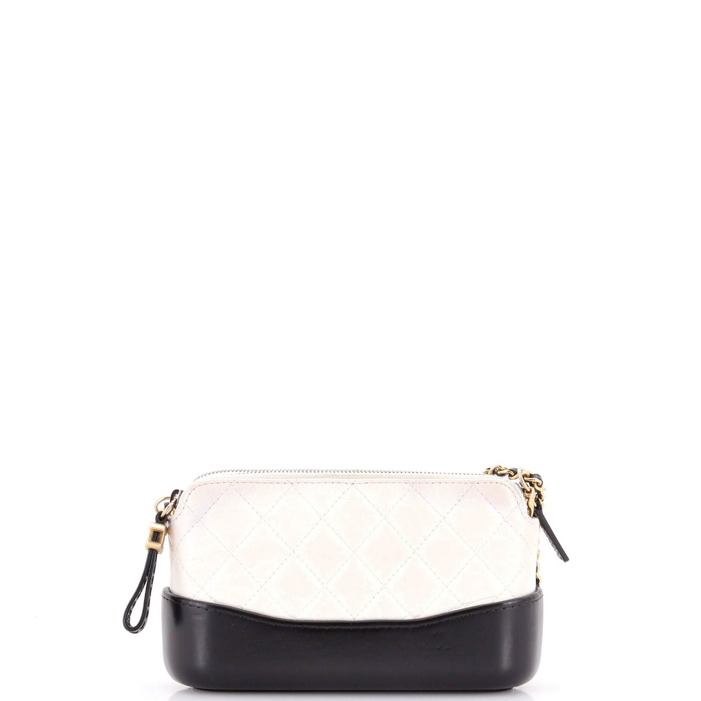 Gabrielle Double Zip Clutch with Chain Quilted Aged Calfskin