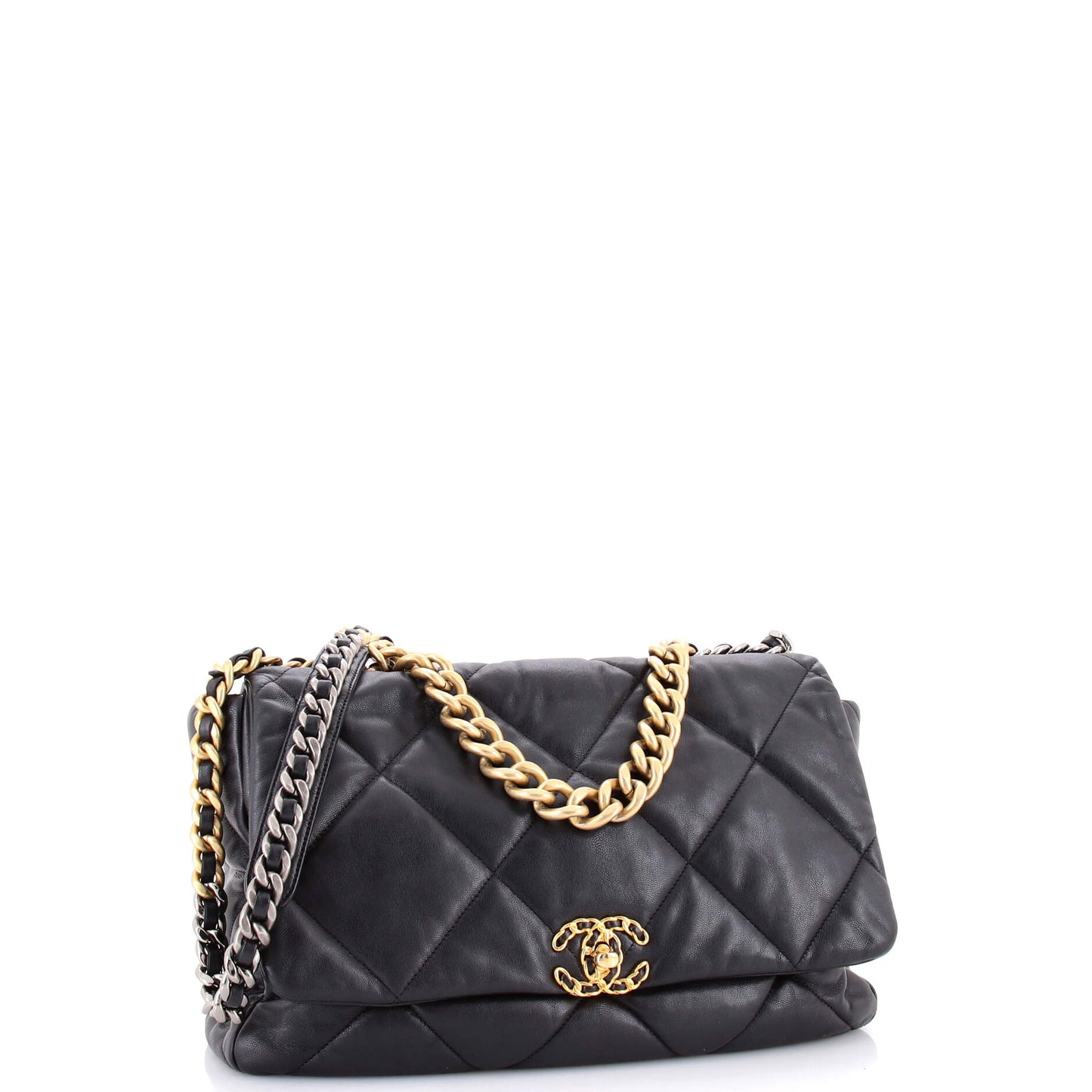 19 Flap Bag Quilted Leather Maxi