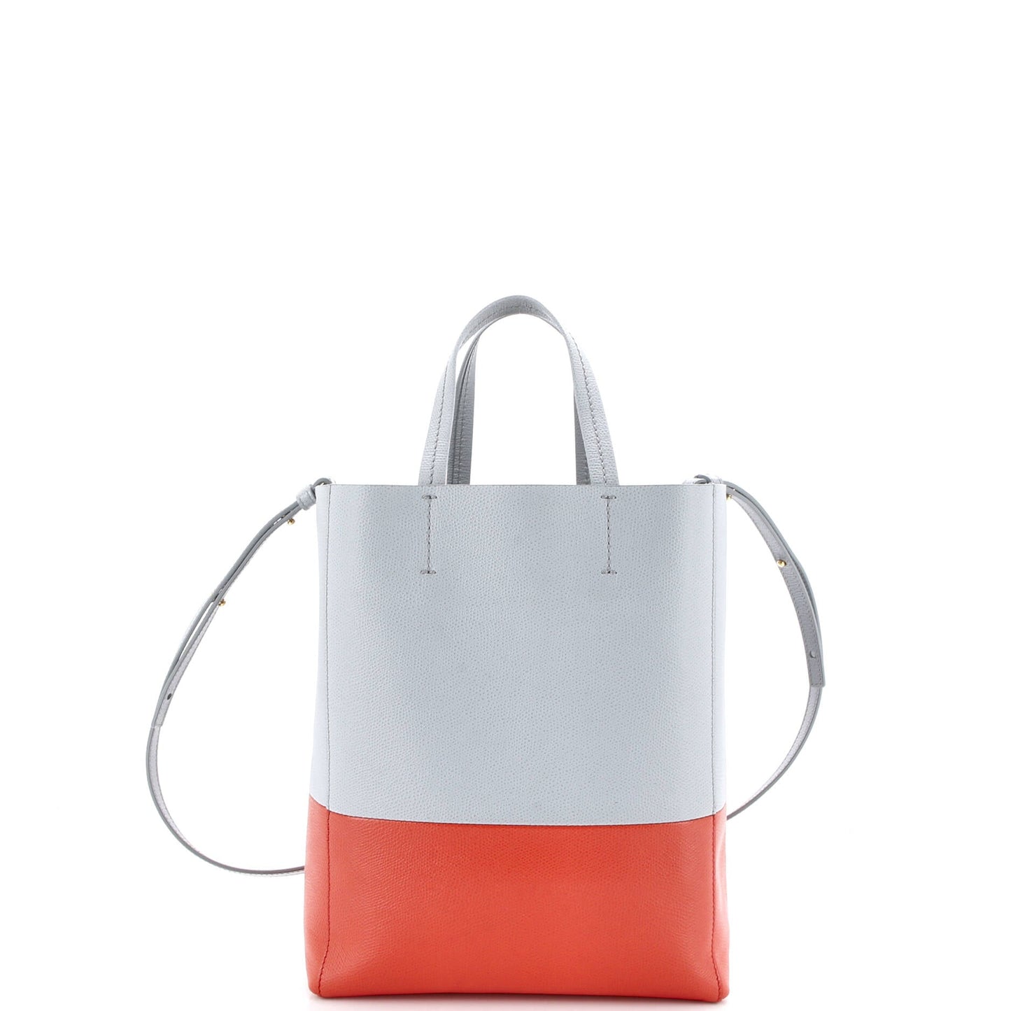 Vertical Bi-Cabas Tote Grained Calfskin Small