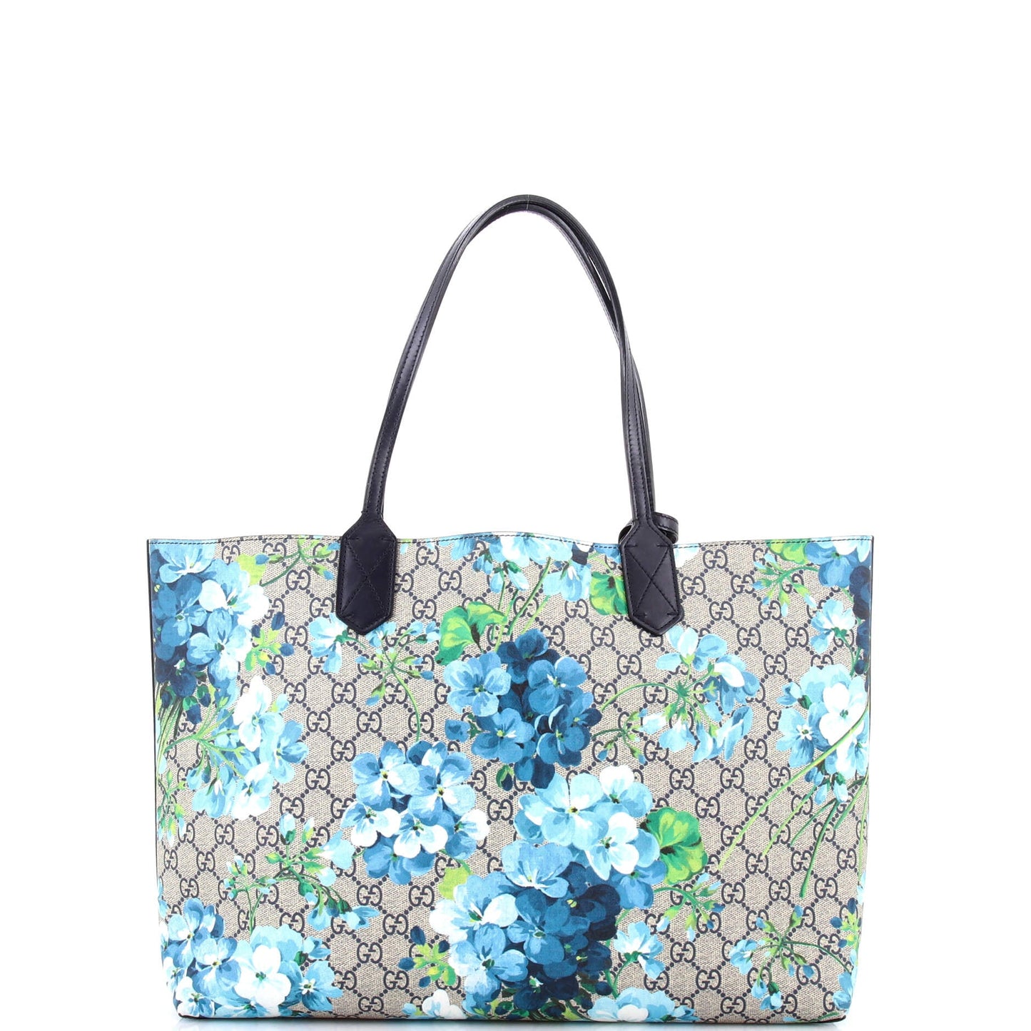 Reversible Tote Blooms GG Print Leather Medium