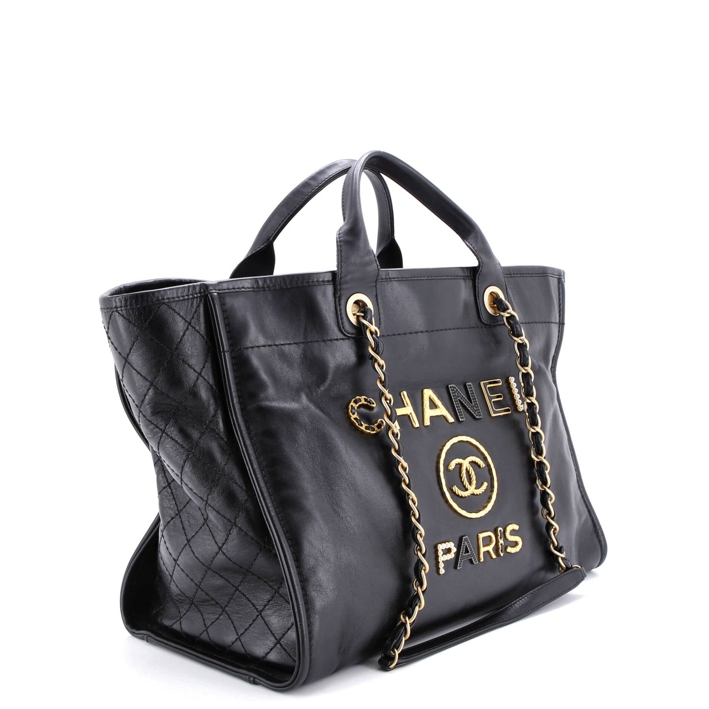 Deauville Tote Embellished Shiny Calfskin Medium