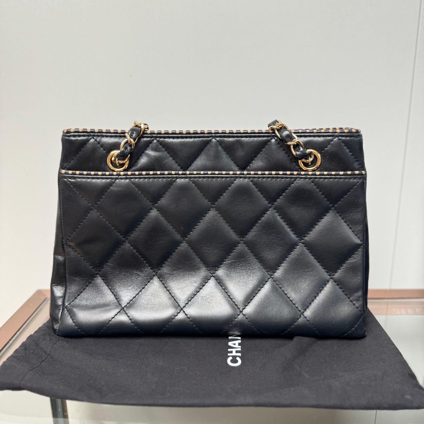 Chanel Perforated Edge Tote - Black Shoulder Bags, Handbags eal 3332
