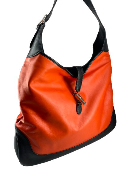 Gucci Jackie Original Shoulder Bag Leather Orange Leather Bag