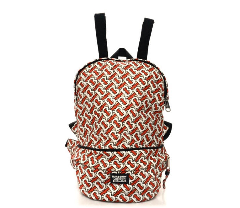 BURBERRY NYLON MONOGRAM CONVERTIBLE VERMILION BUM/ BACKPACK
