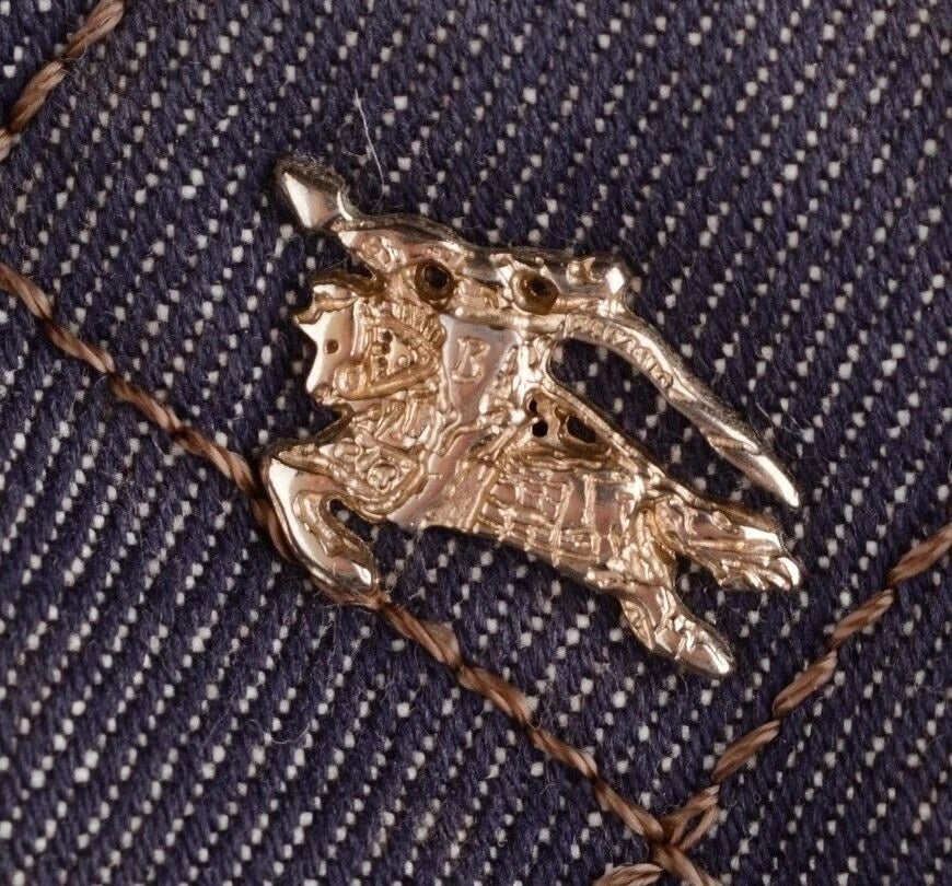 BURBERRY QUILTED DENIM & LEATHER GRANGE TOTE BAG