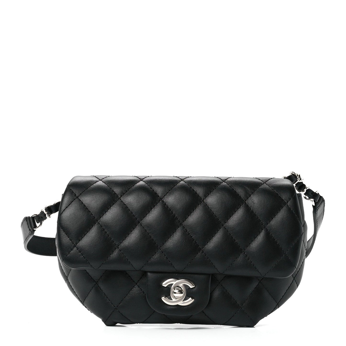 CHANEL CALFSKIN LEATHER QUILTED CC UNIFORM FLAP BELT BAG