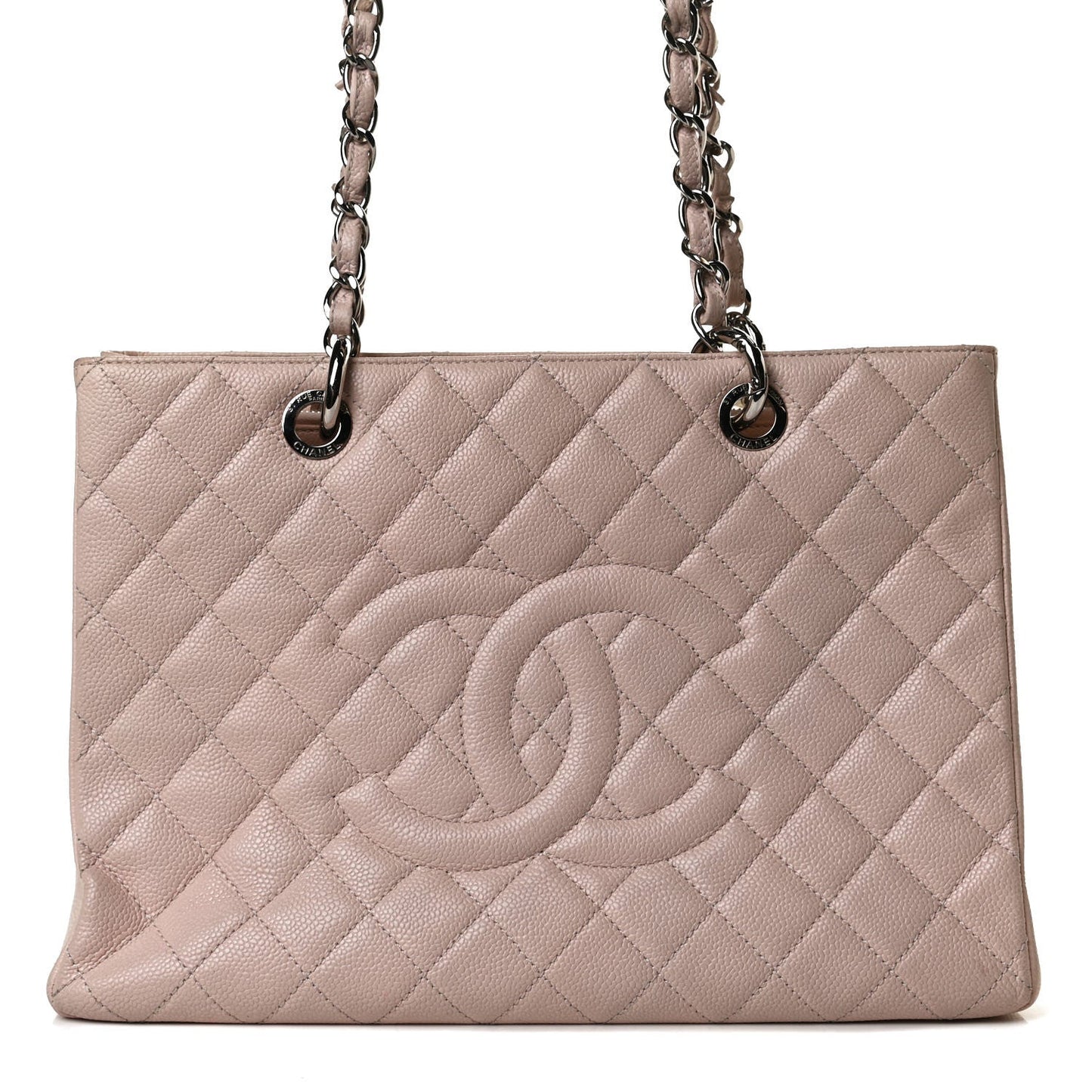 CHANEL Caviar Quilted Grand Shopping Tote GST Blush
