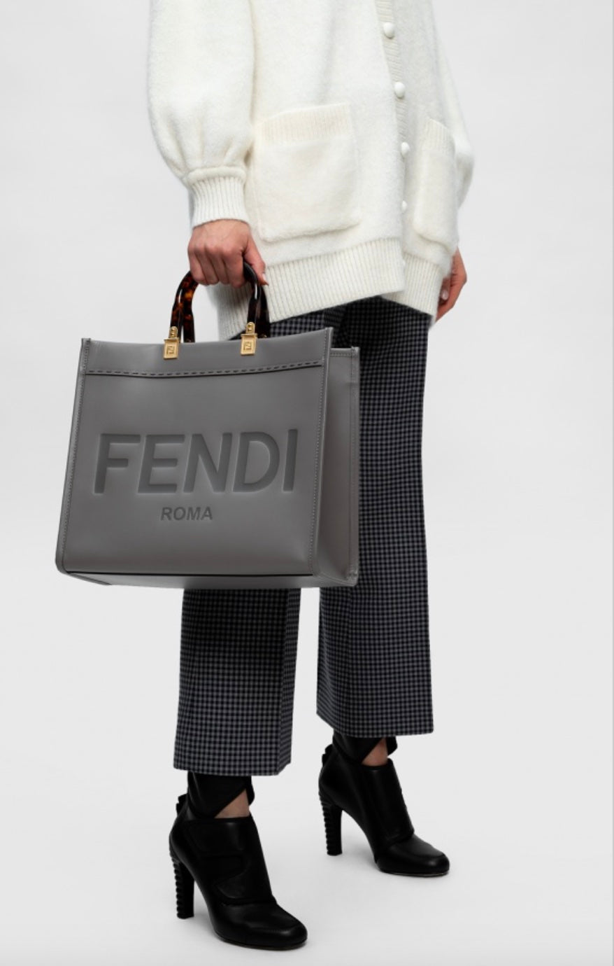 FENDI VITELLO KING FENDI SUNSHINE MEDIUM LEATHER SHOPPER TOTE BAG