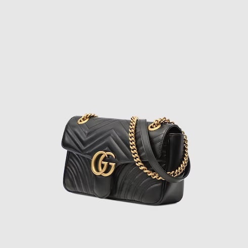 GUCCI GG MARMONT MATELASSE CALFSKIN LEATHER SMALL SHOULDER BAG