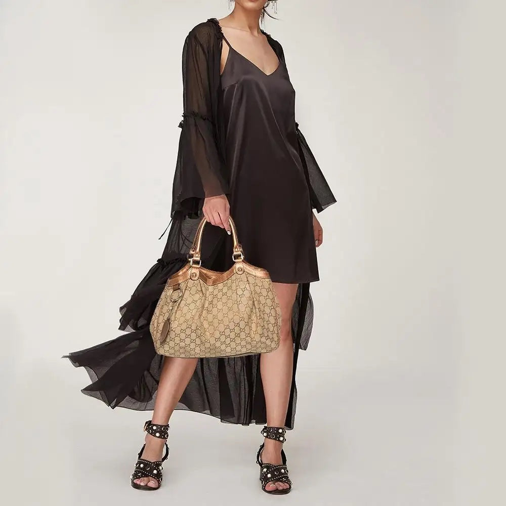 GUCCI GG MONOGRAM MEDIUM SUKEY TOTE BAG