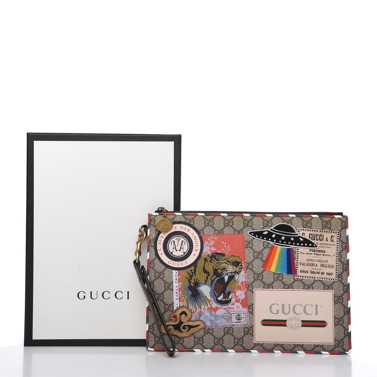 GUCCI GG SUPREME COURIER CLUTCH BAG