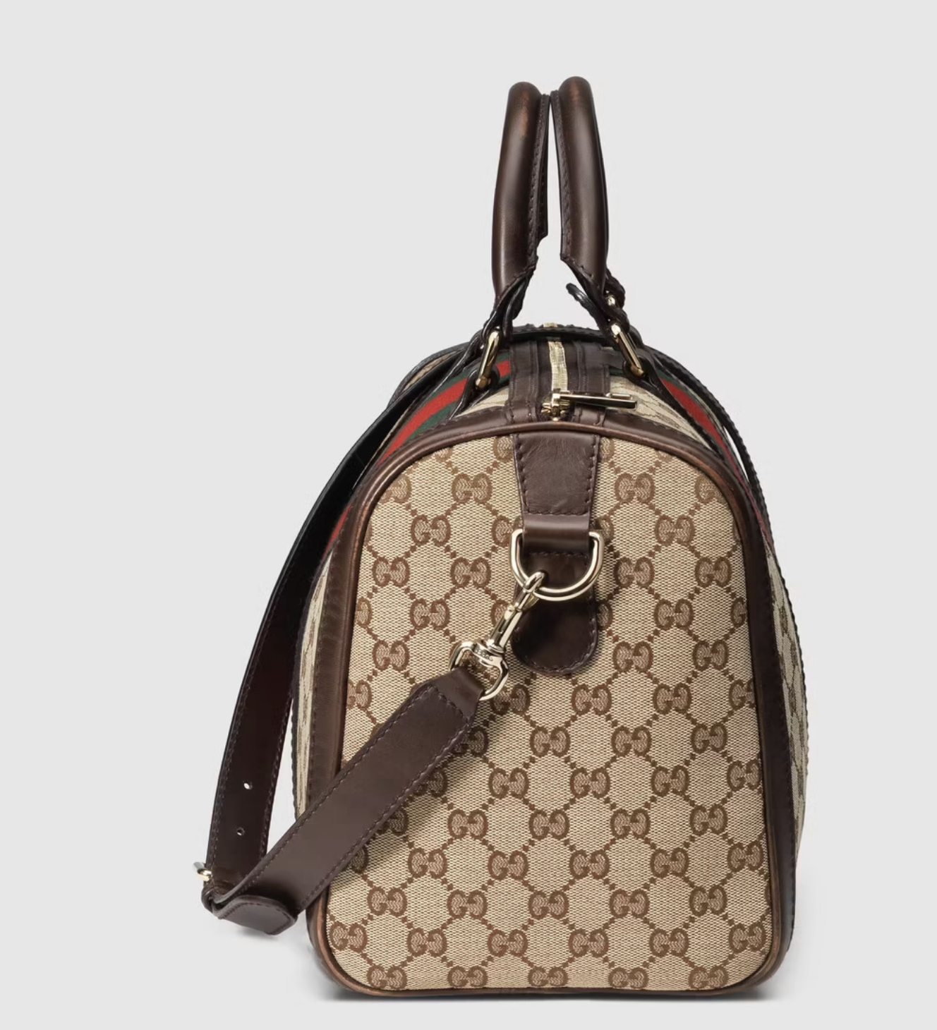 GUCCI ORIGINAL GG VINTAGE WEB BOSTON BAG