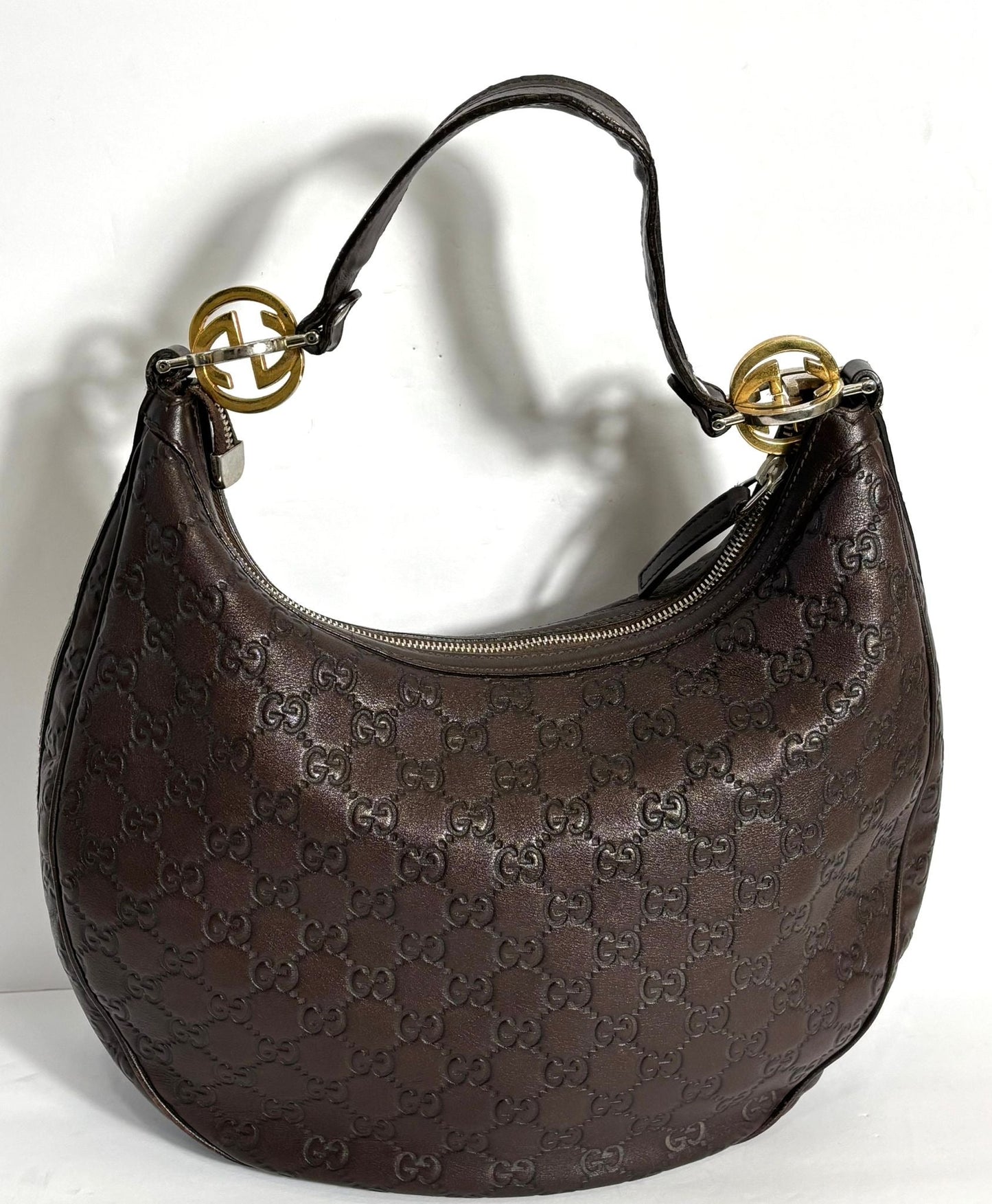 GUCCI GUCCISSIMA MEDIUM GG TWINS LEATHER HOBO BAG
