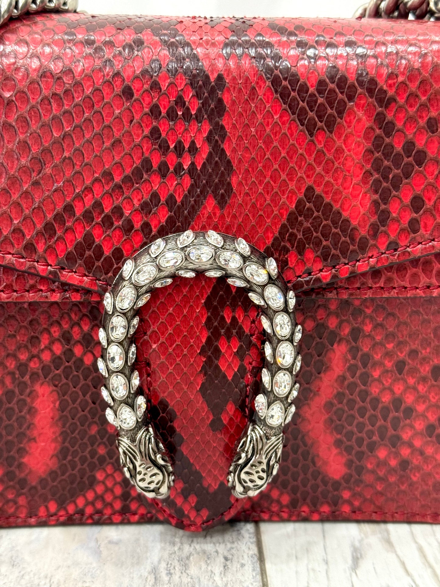 GUCCI PYTHON LEATHER MINI DIONYSUS SHOULDER BAG