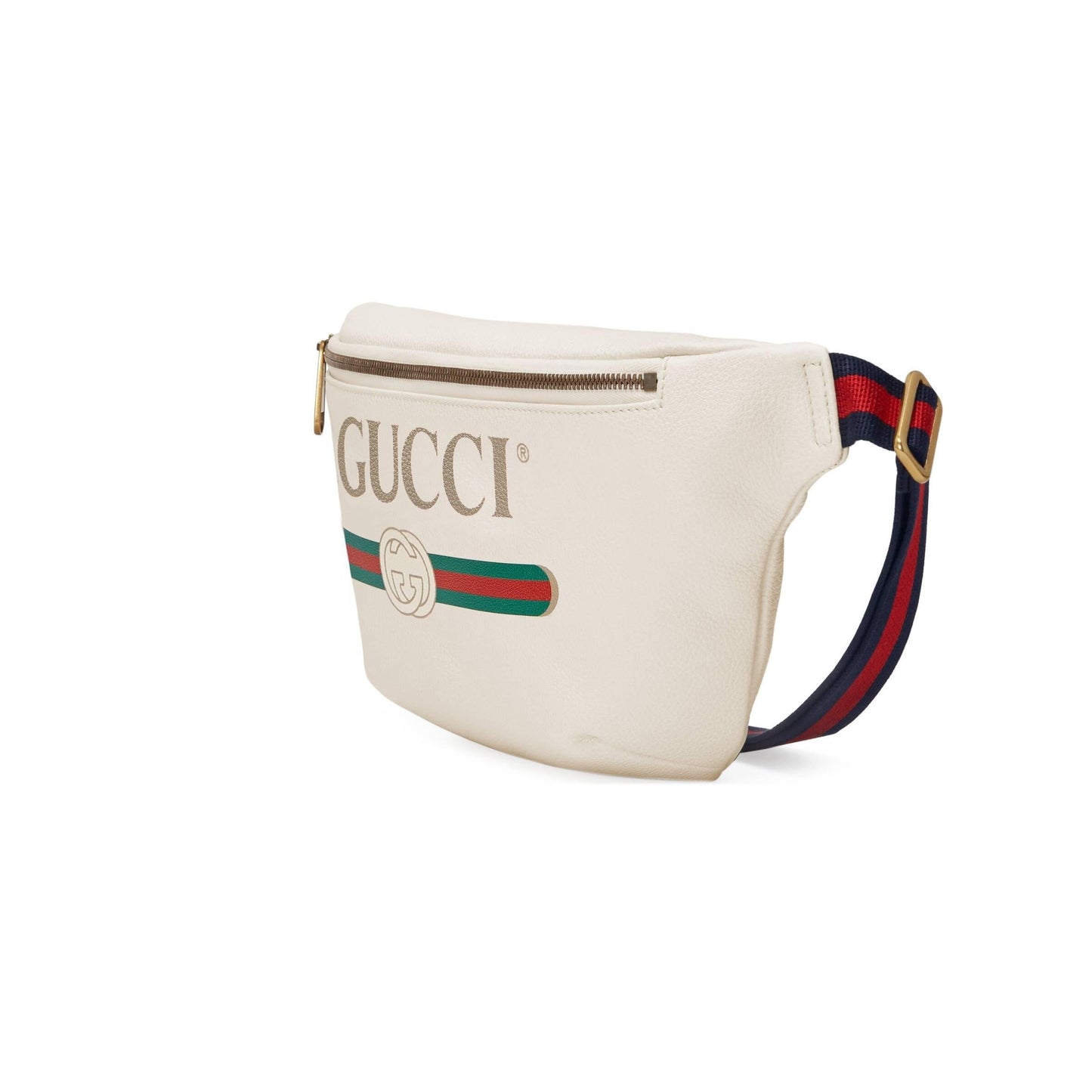 GUCCI GRAINED CALFSKIN LEATHER SMALL LOGO BELT BAG