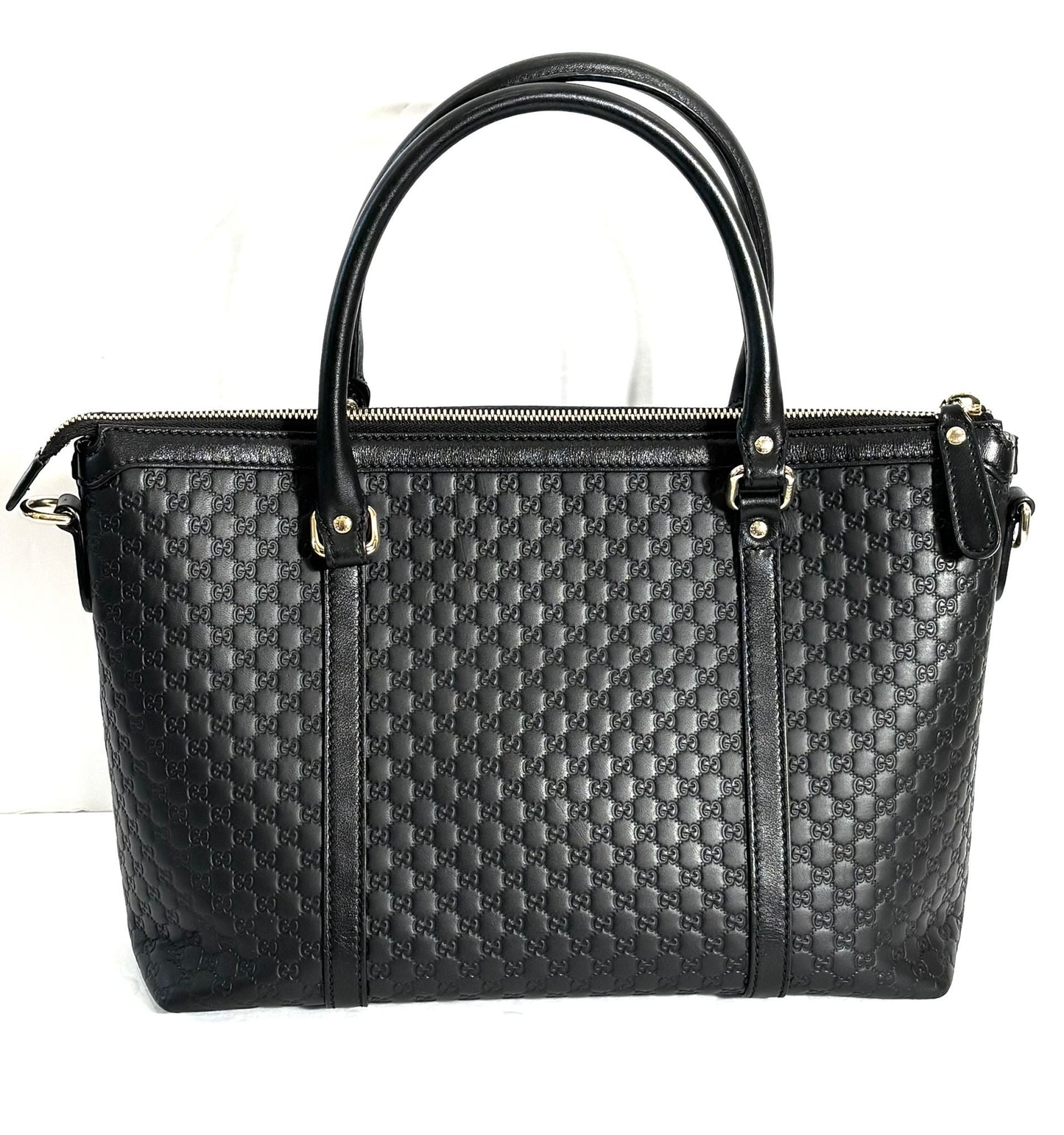 GUCCI MICROGUCCISSIMA LEATHER LARGE CONVERTIBLE TOTE BAG