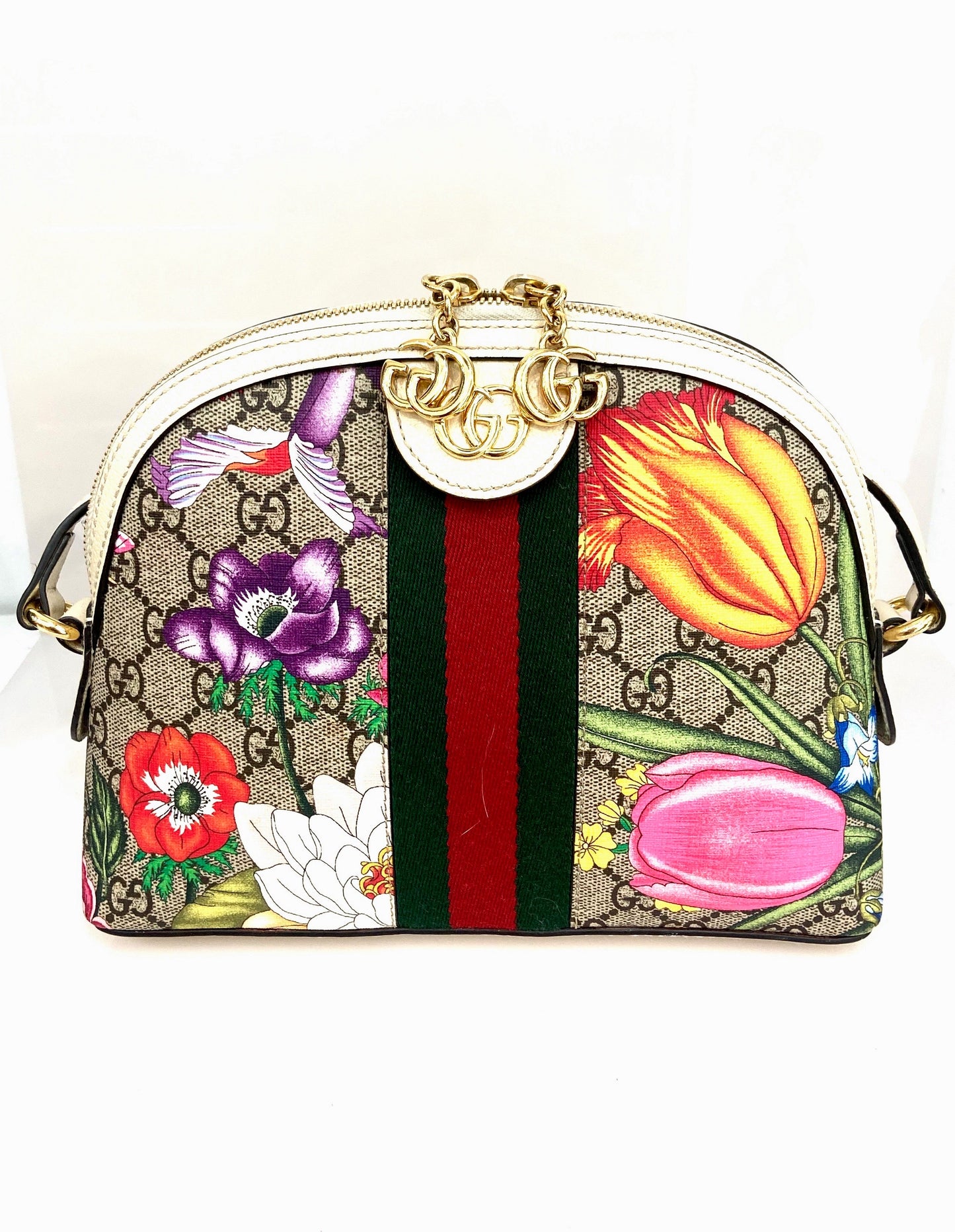 GUCCI OPHIDIA FLORA DOME SHOULDER BAG