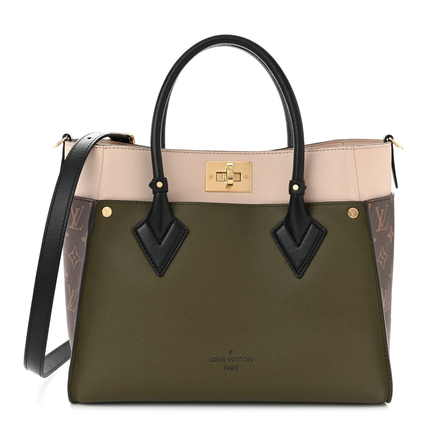 LOUIS VUITTON CALFSKIN MONOGRAM ON MY SIDE MM TOTE BAG