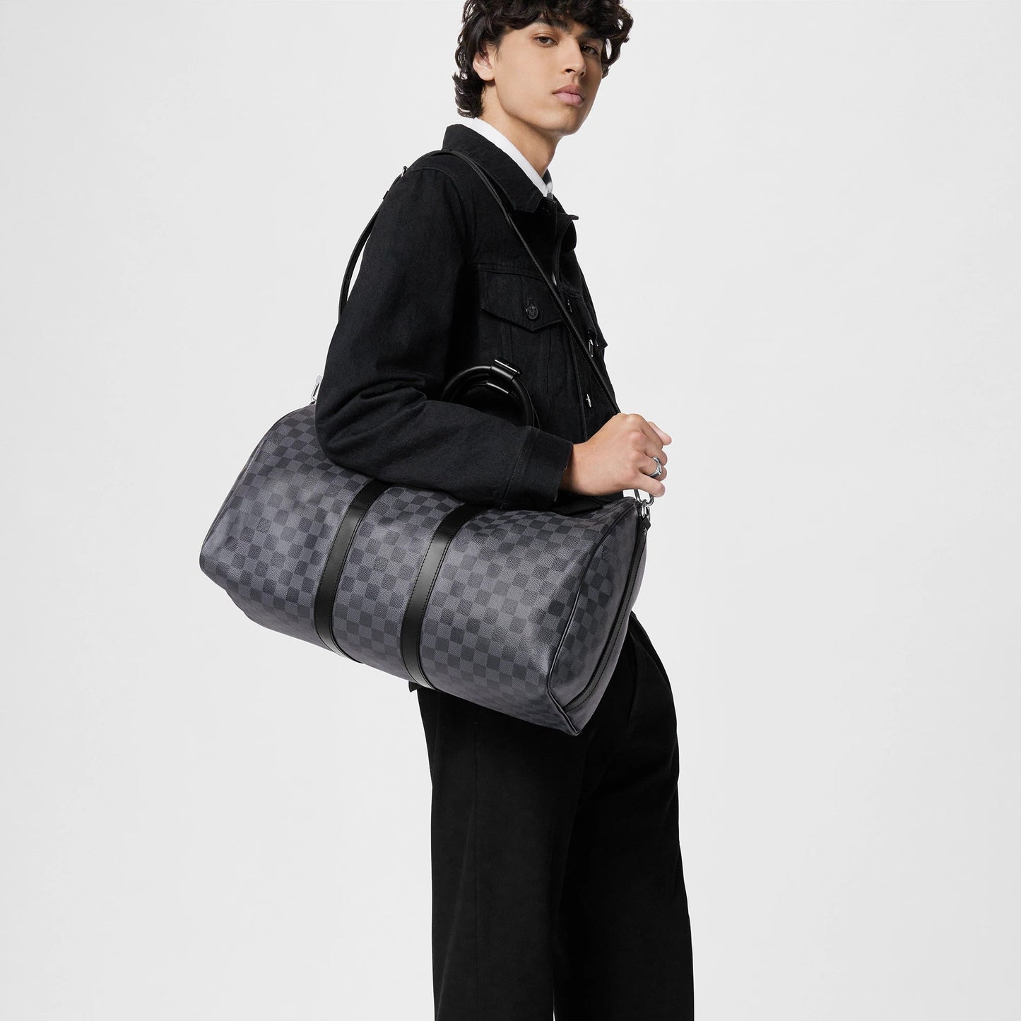 LOUIS VUITTON DAMIER GRAPHITE KEEPALL BANDOULIÈRE 45 BAG