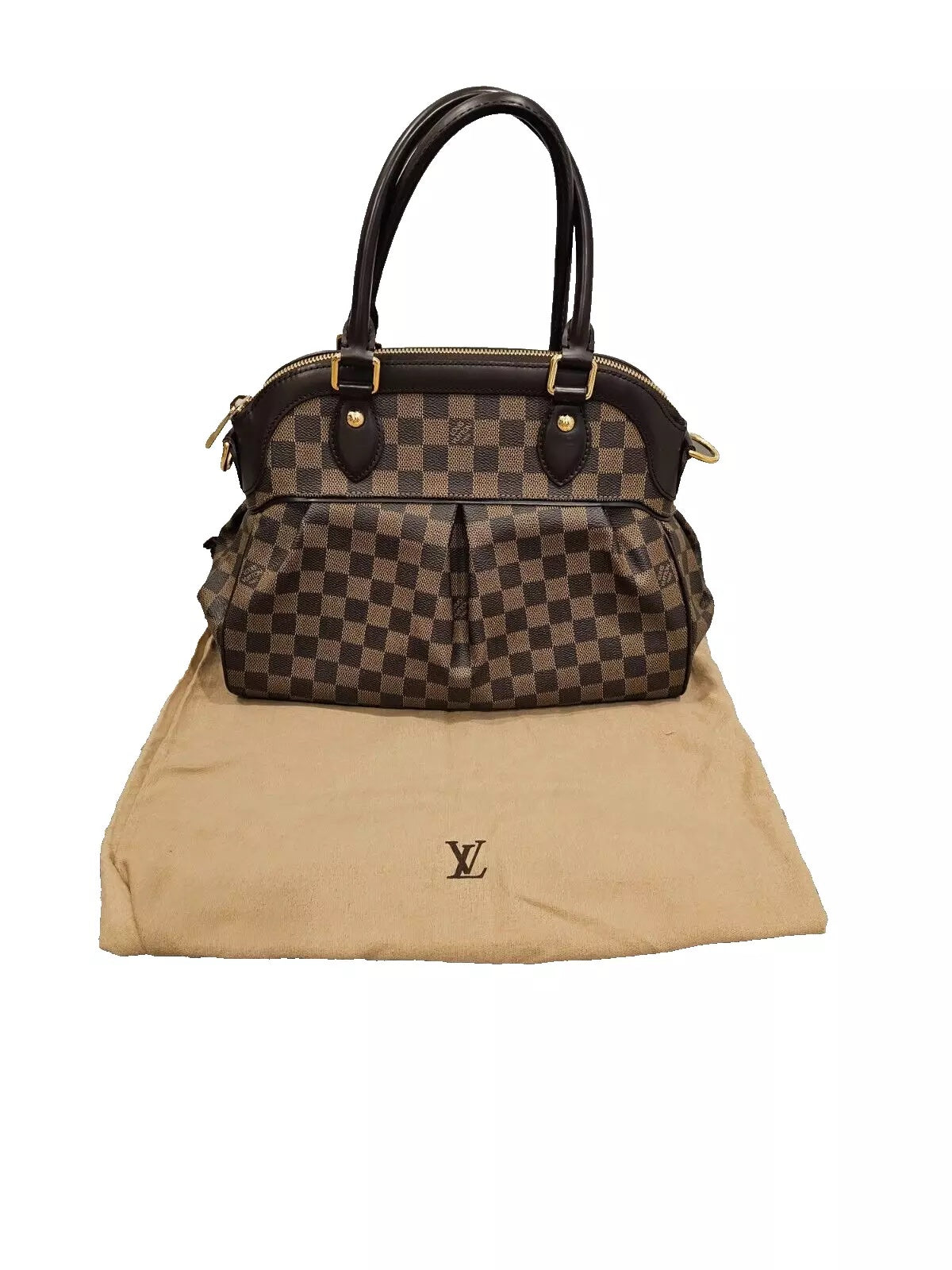LOUIS VUITTON DAMIER EBENE TREVI PM SATCHEL BAG