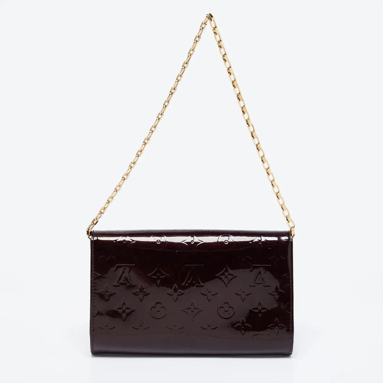 LOUIS VUITTON AMARANTE MONOGRAM VERNIS ANA CHAIN CLUTCH