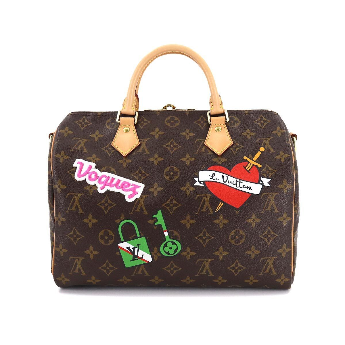 LOUIS VUITTON MONOGRAM PATCHES SPEEDY BANDOULIERE 30 BAG