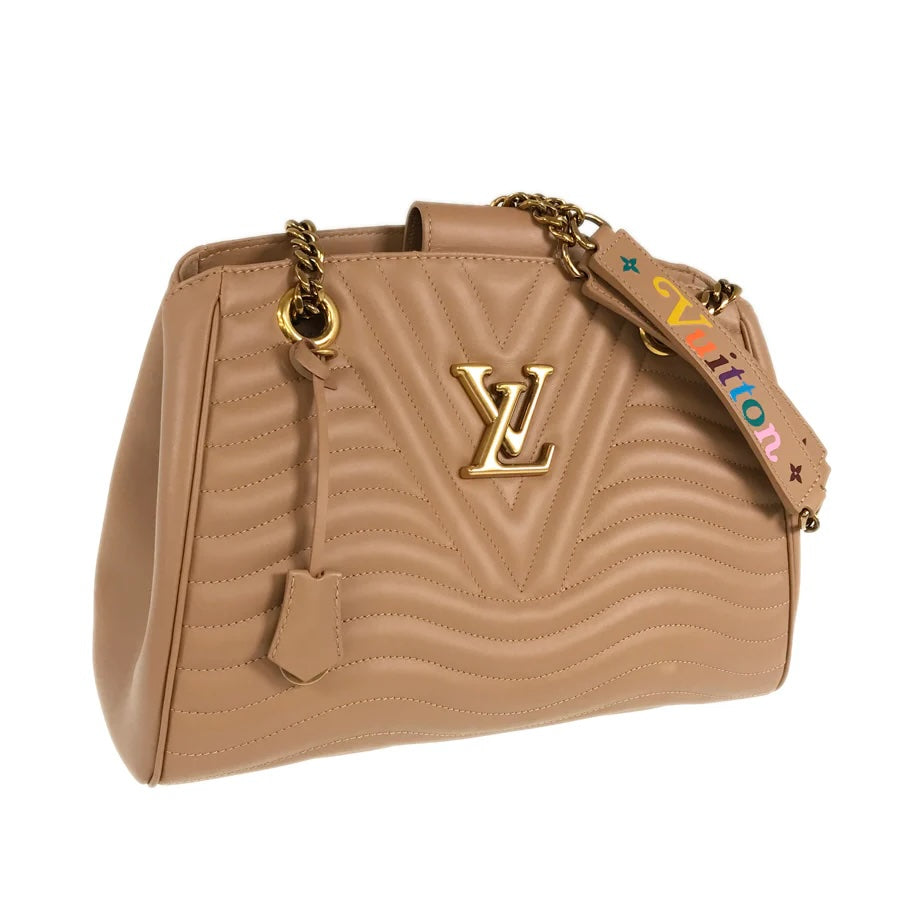 LOUIS VUITTON NEW WAVE CALFSKIN LEATHER CHAIN TOTE BAG