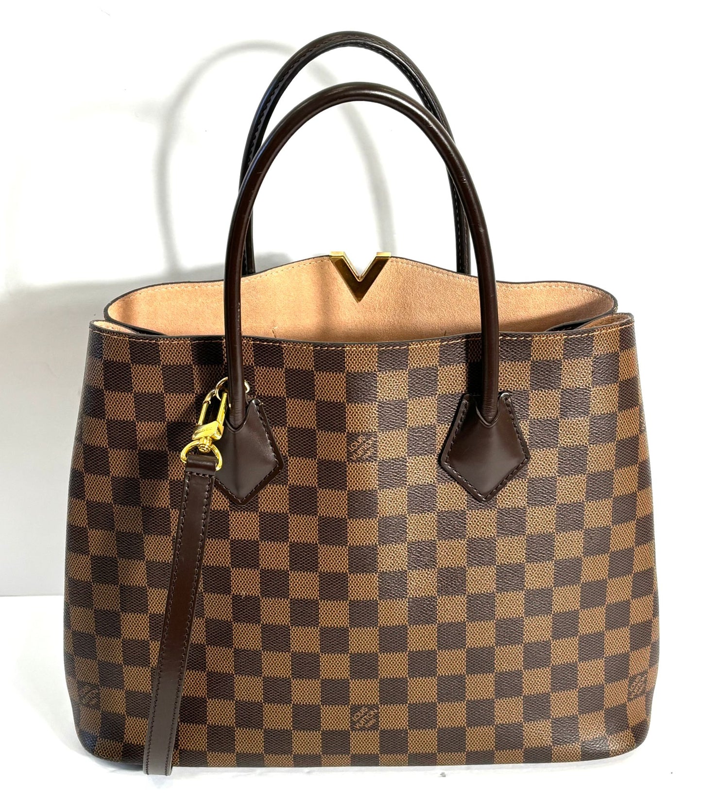 LOUIS VUITTON KENSINGTON-DAMIER EBENE CANVAS SATCHEL
