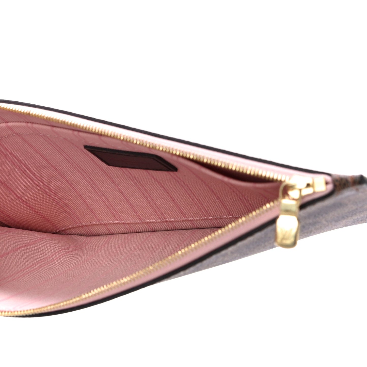 LOUIS VUITTON Damier Ebene Neverfull MM GM Pochette Rose Ballerine